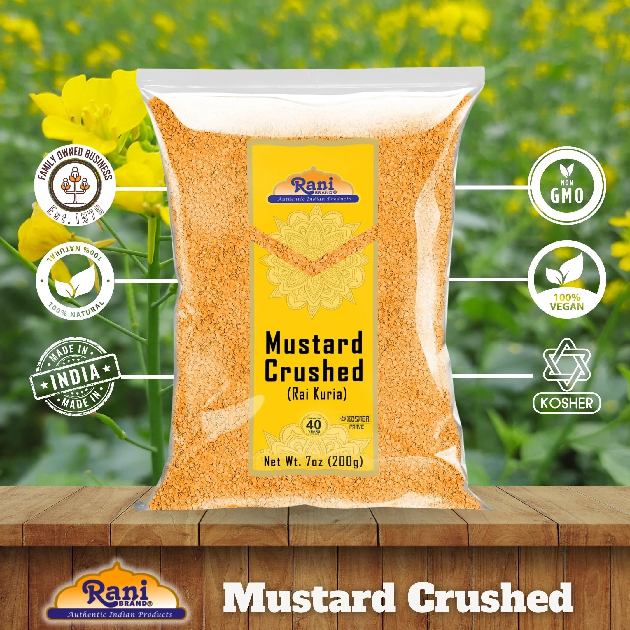 Rani Mustard Seeds Crushed Coarse 7oz (200g) ~ All Natural | Gluten Friendly | NON-GMO | Kosher | Vegan | Indian Origin - Image 4
