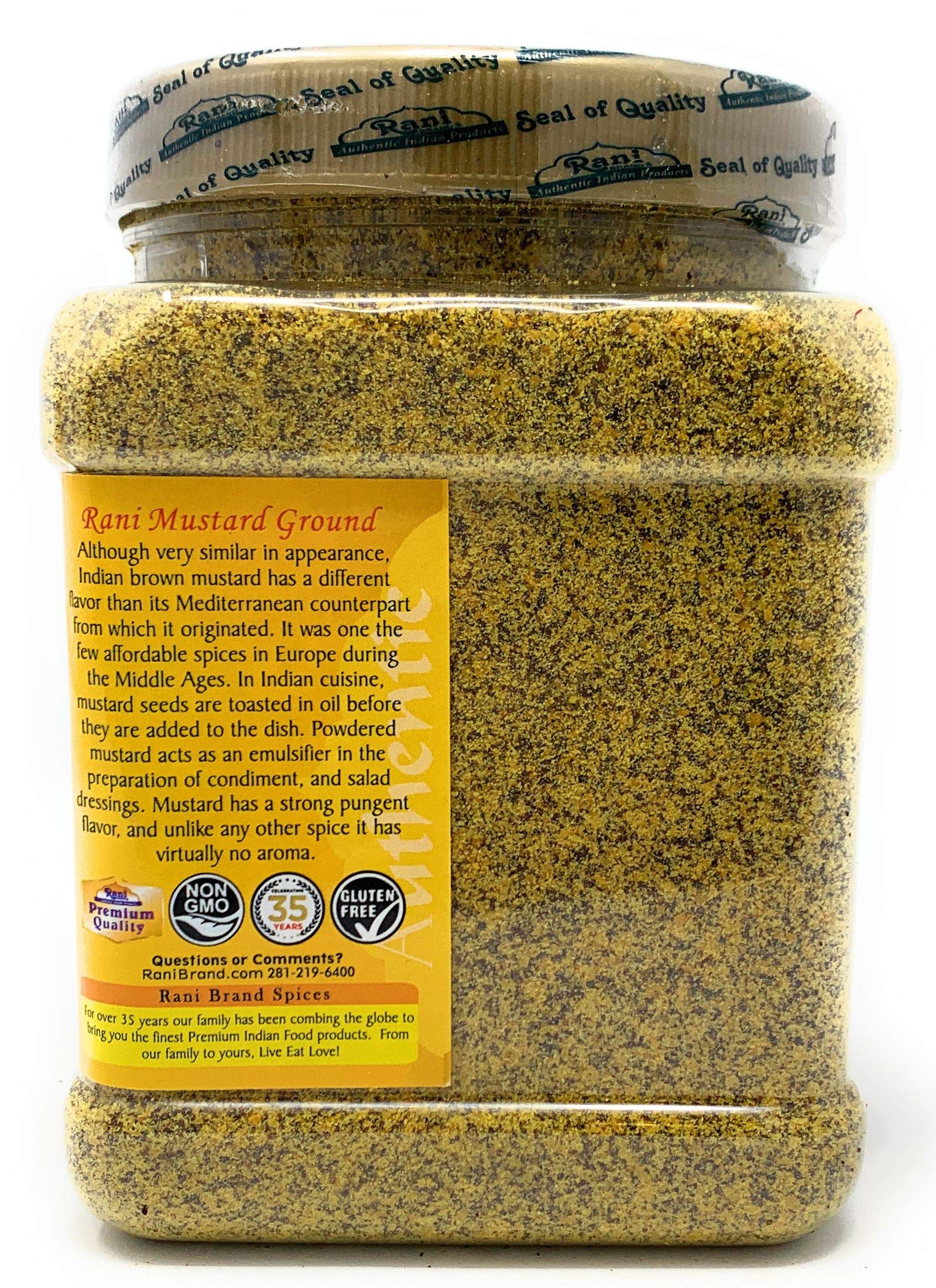Rani Mustard Seeds Ground, Powder Spice (Rai Sarson) 16oz (1lb) 454g PET Jar ~ All Natural | Gluten Friendly | NON-GMO | Vegan | Indian Origin - Image 2
