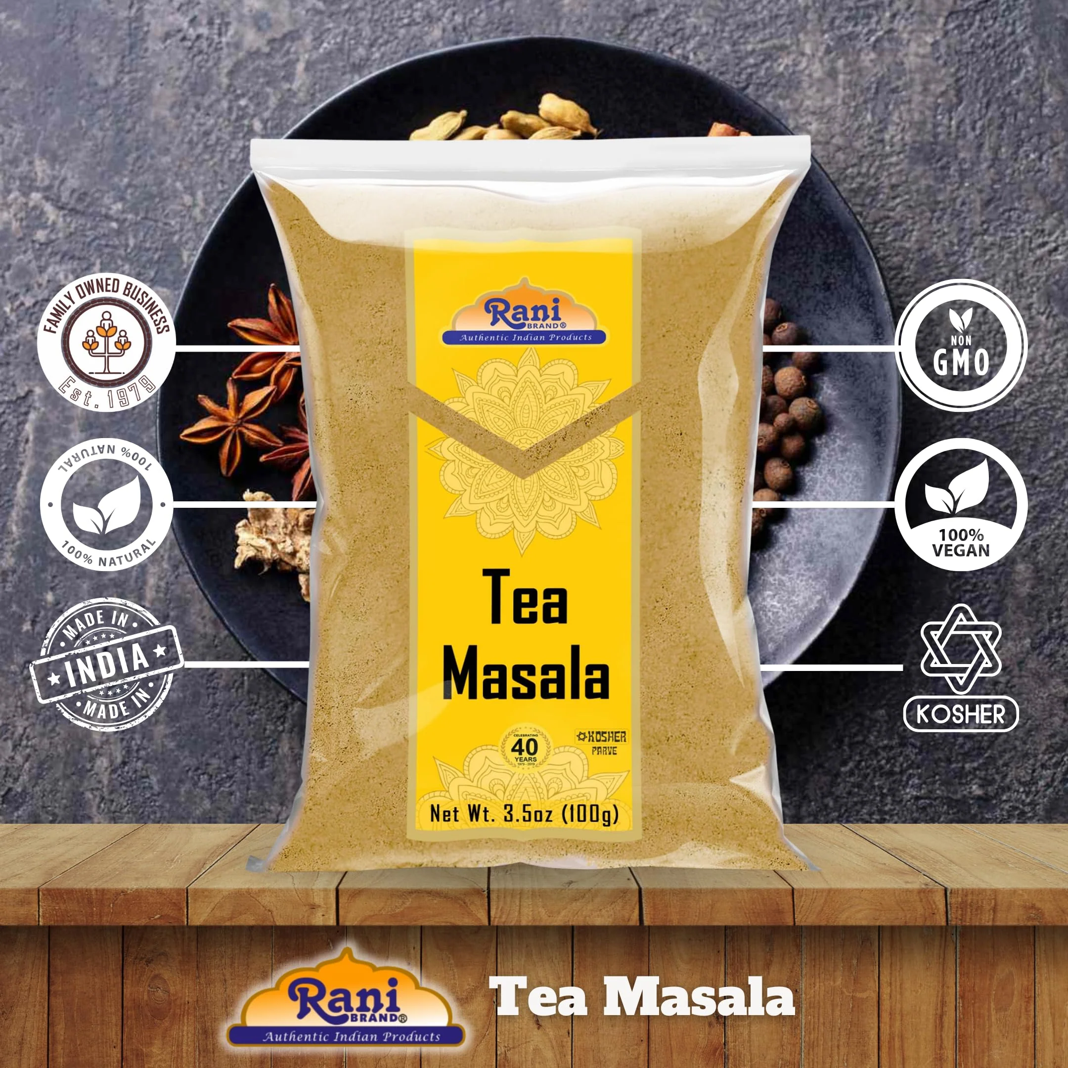 Rani Tea (Chai) Masala 3.5oz (100g) ~ All Natural | Vegan | Gluten Friendly | Salt & Sugar Free | NON-GMO | Kosher | No Colors - Image 4