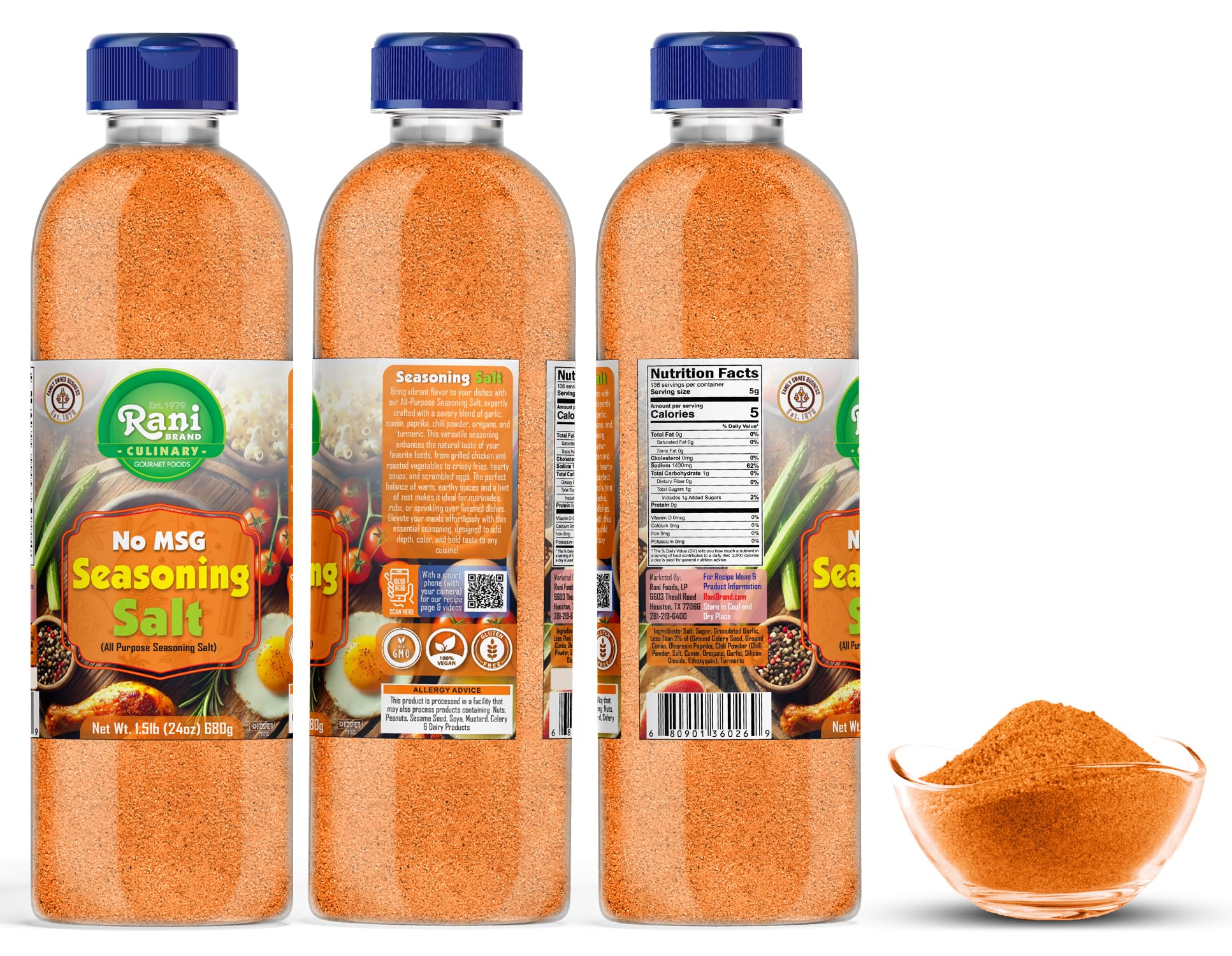 Rani No MSG Seasoning Salt (All Purpose Seasoning Salt) 24oz (1.5lbs) 680g PET Jar ~ All Natural | Gluten Friendly | NON-GMO | Kosher | Vegan | Product of USA - Image 7