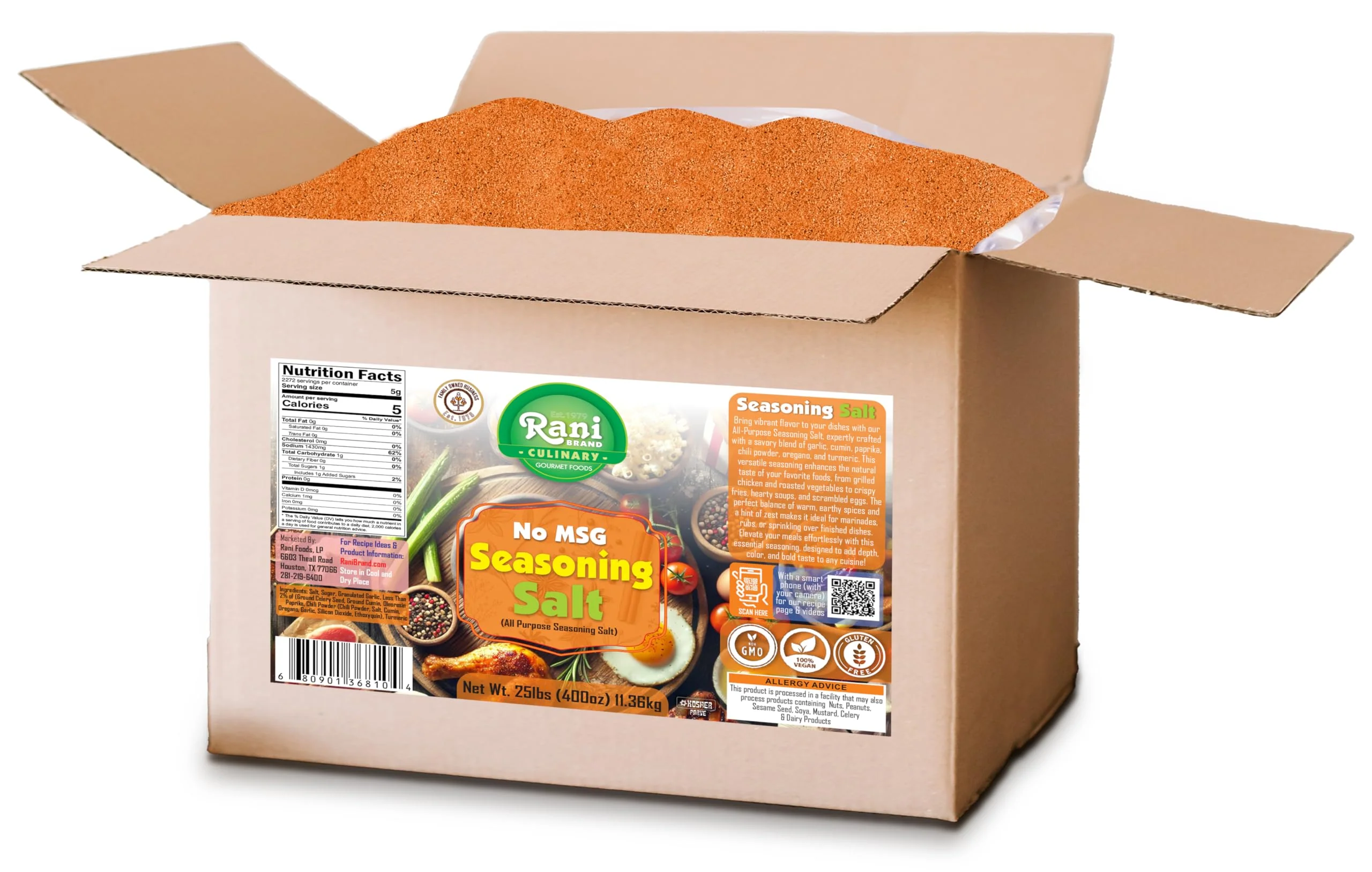 Rani No MSG Seasoning Salt (All Purpose Seasonign Salt) 400oz (25lbs) 11.36kg Bulk Box ~ All Natural | Gluten Friendly | NON-GMO | Kosher | Vegan | Product of USA - Image 9