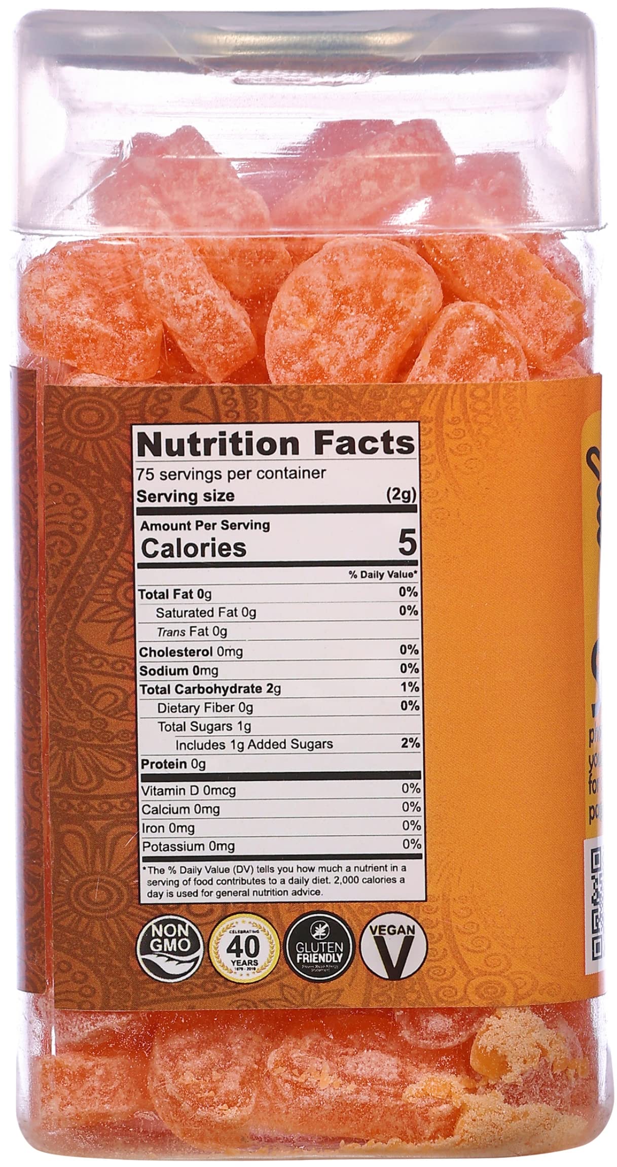 Rani Orange Candy 5.25oz (150g) Vacuum Sealed, Easy Open Top, Resealable Container ~ Indian Tasty Treats | Vegan | Gluten Friendly | NON-GMO | Indian Origin - Image 3