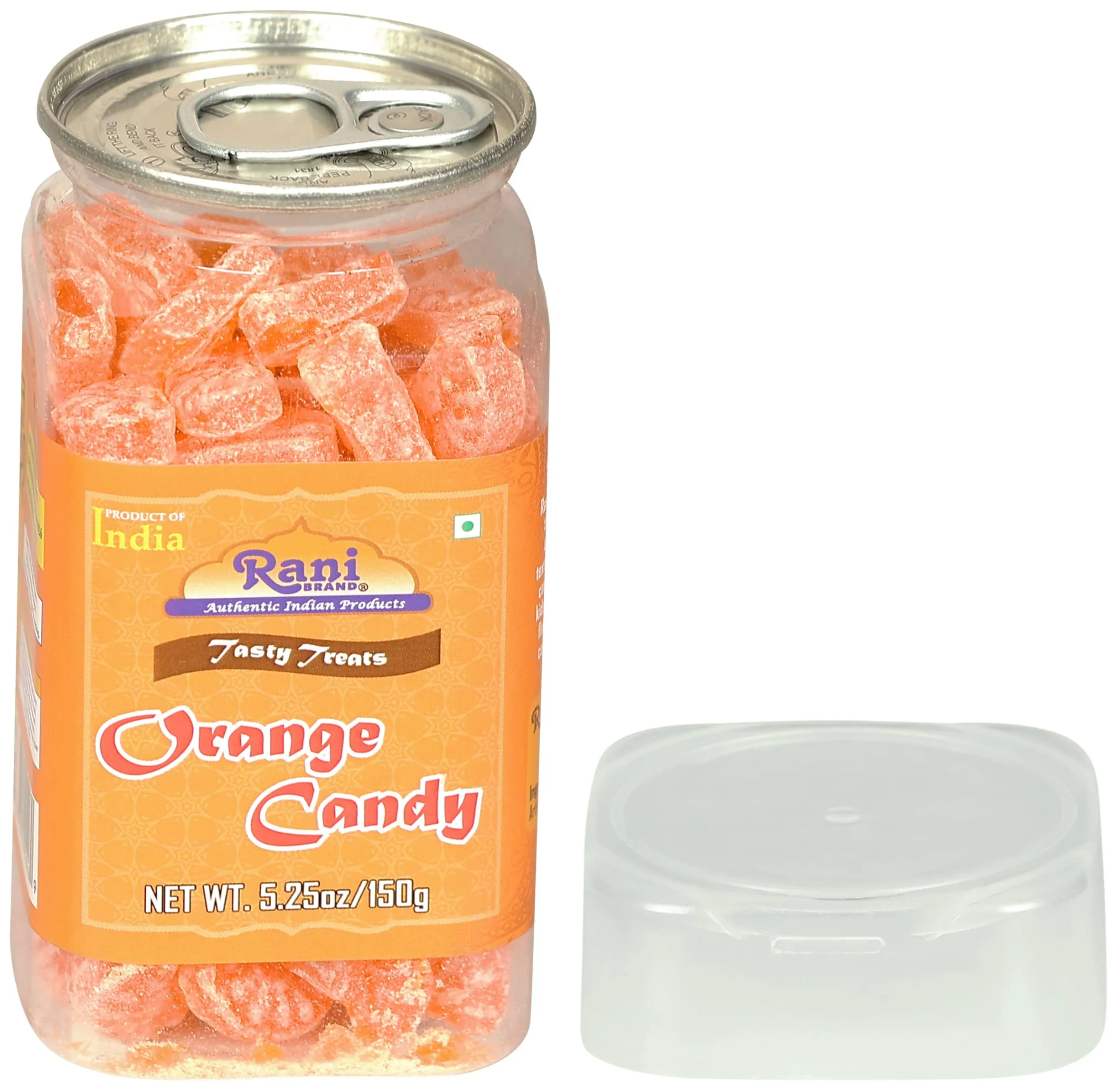 Rani Orange Candy 5.25oz (150g) Vacuum Sealed, Easy Open Top, Resealable Container ~ Indian Tasty Treats | Vegan | Gluten Friendly | NON-GMO | Indian Origin - Image 6