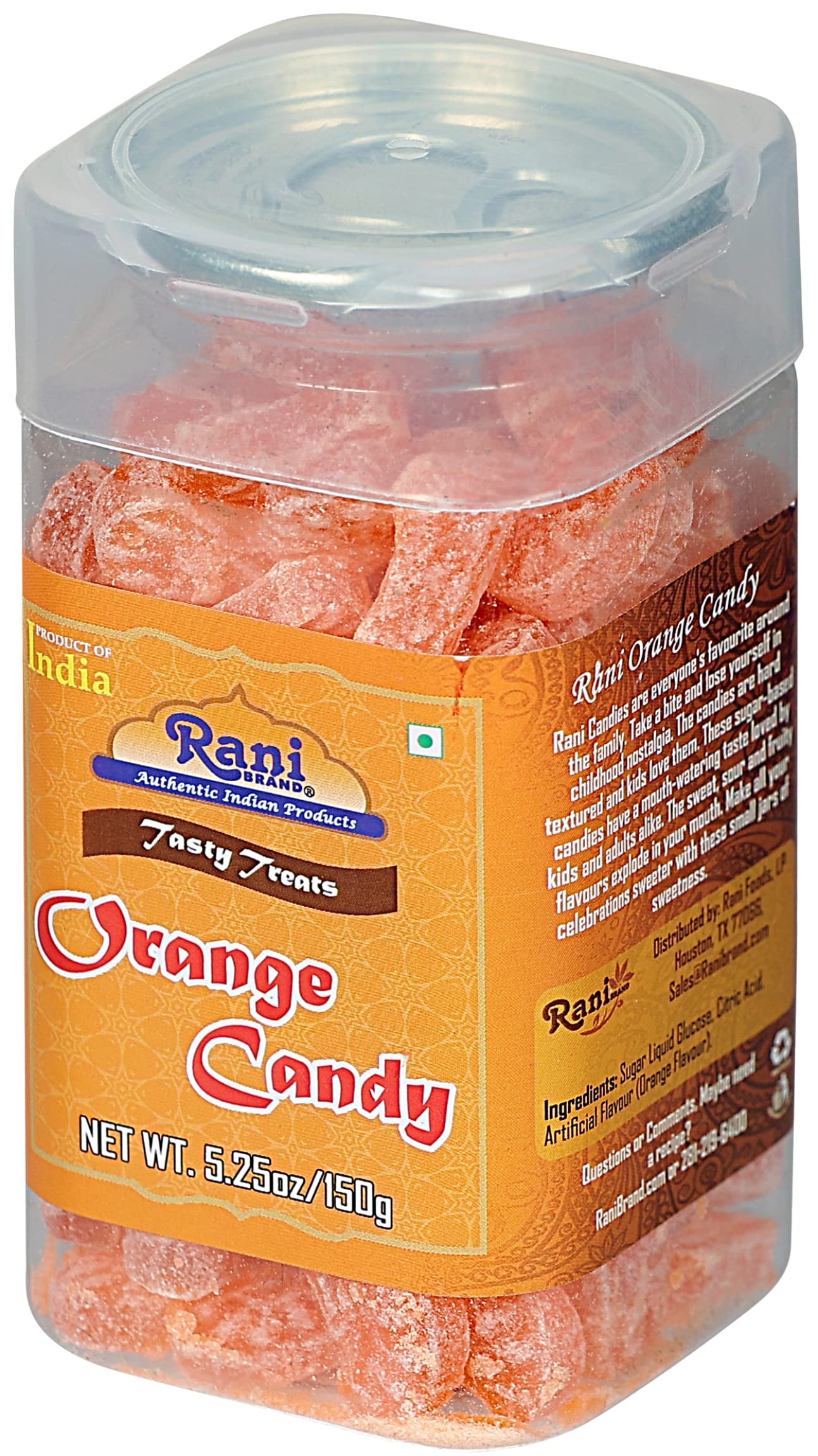 Rani Orange Candy 5.25oz (150g) Vacuum Sealed, Easy Open Top, Resealable Container ~ Indian Tasty Treats | Vegan | Gluten Friendly | NON-GMO | Indian Origin - Image 8