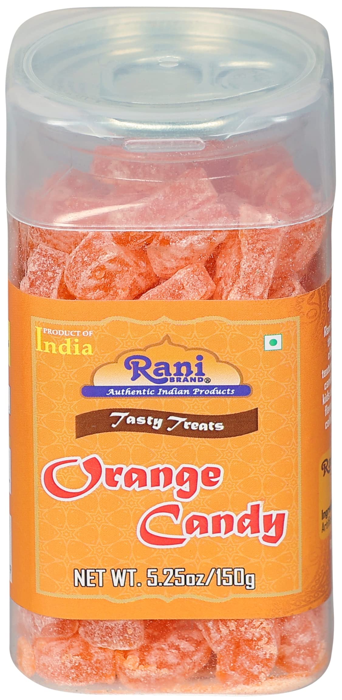 Rani Orange Candy 5.25oz (150g) Vacuum Sealed, Easy Open Top, Resealable Container ~ Indian Tasty Treats | Vegan | Gluten Friendly | NON-GMO | Indian Origin - Image 9
