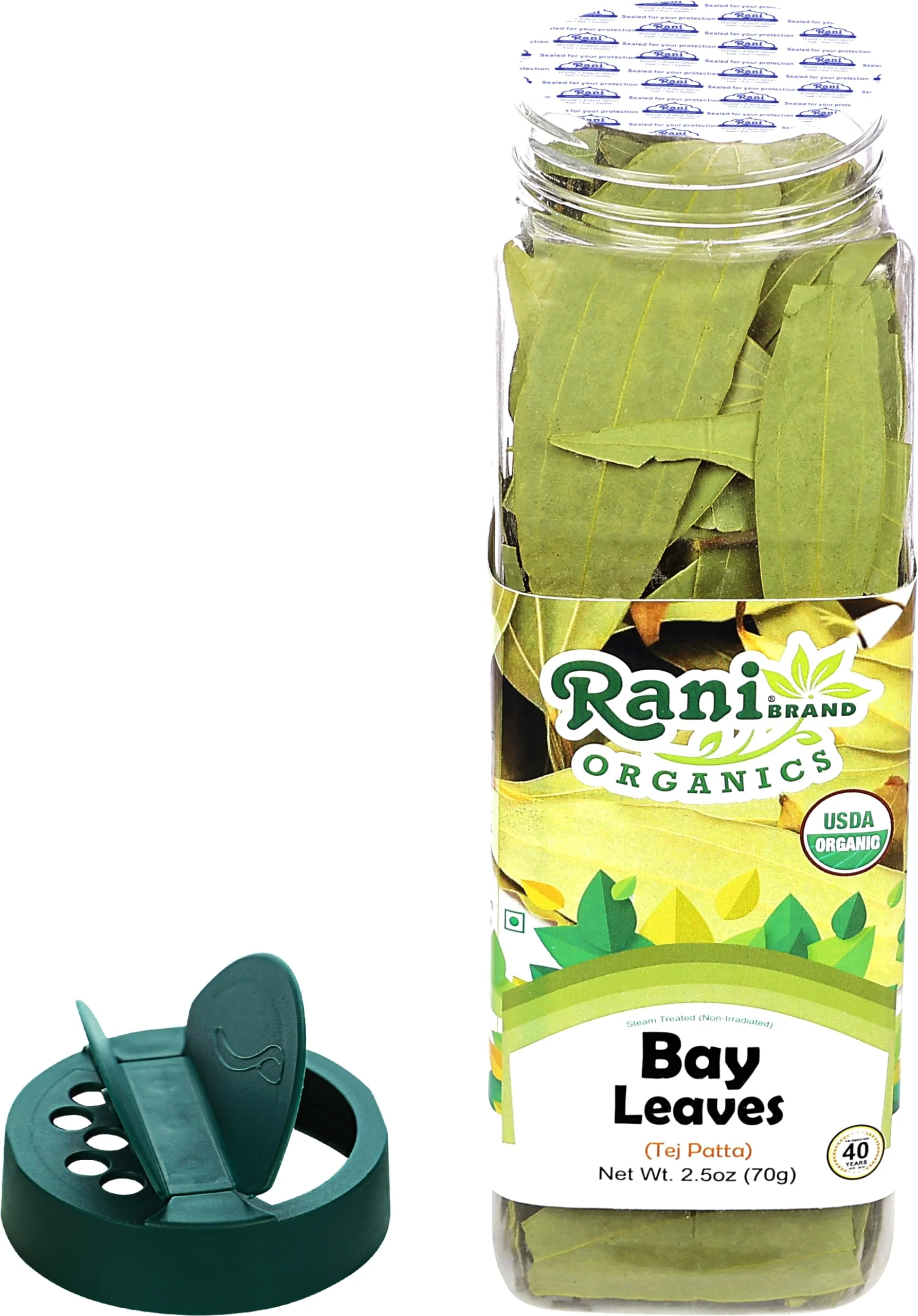 Rani Organic Bay Leaves (Tej Patta) Whole Spice Hand Selected Extra Large 2.5oz (70g) PET Jar ~ All Natural | Gluten Friendly | NON-GMO | Vegan | Indian Origin | USDA Certified Organic - Image 4