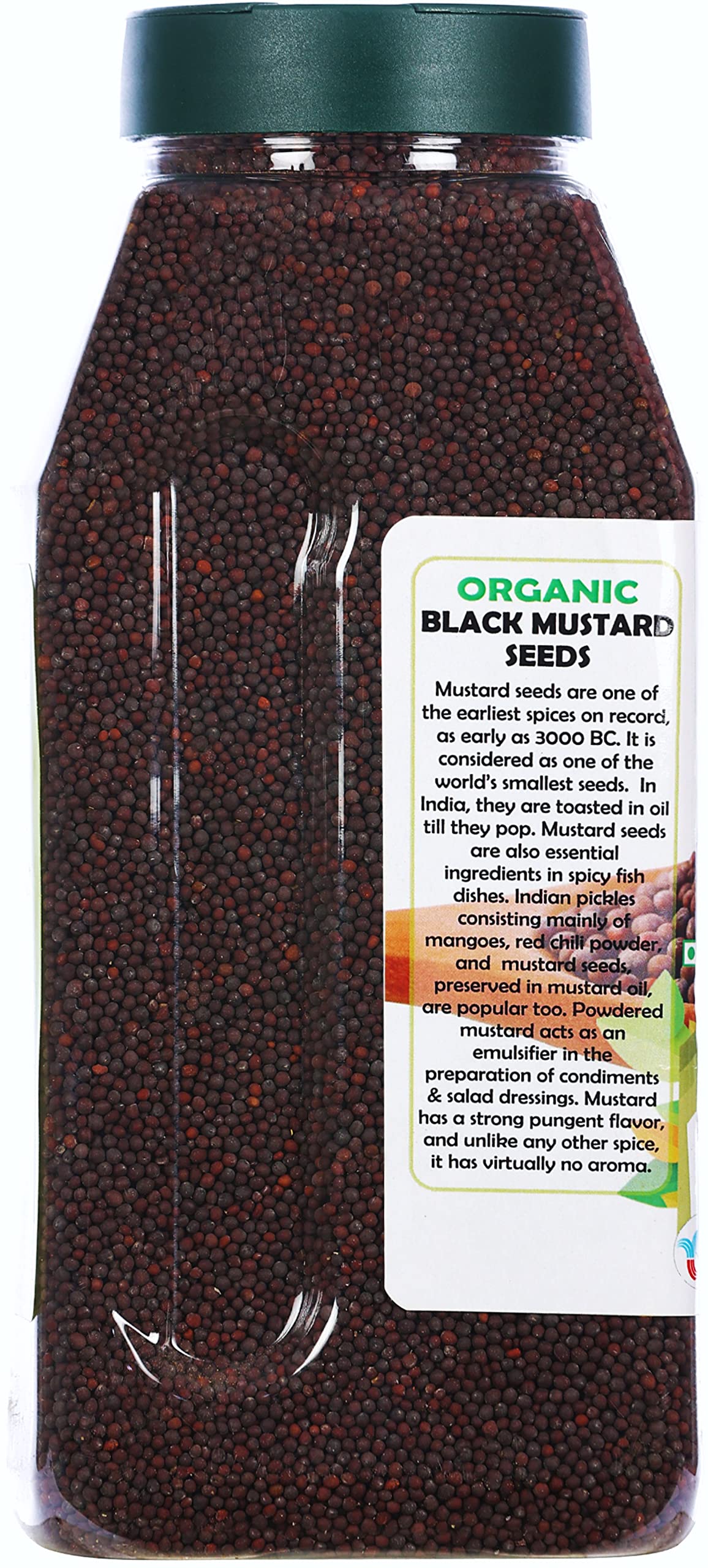 Rani Organic Black Mustard Seeds Whole Spice (Rai Sarson) 20oz (1.25lbs) 567g PET Jar ~ All Natural | Vegan | Indian Origin | USDA Certified Organic - Image 5