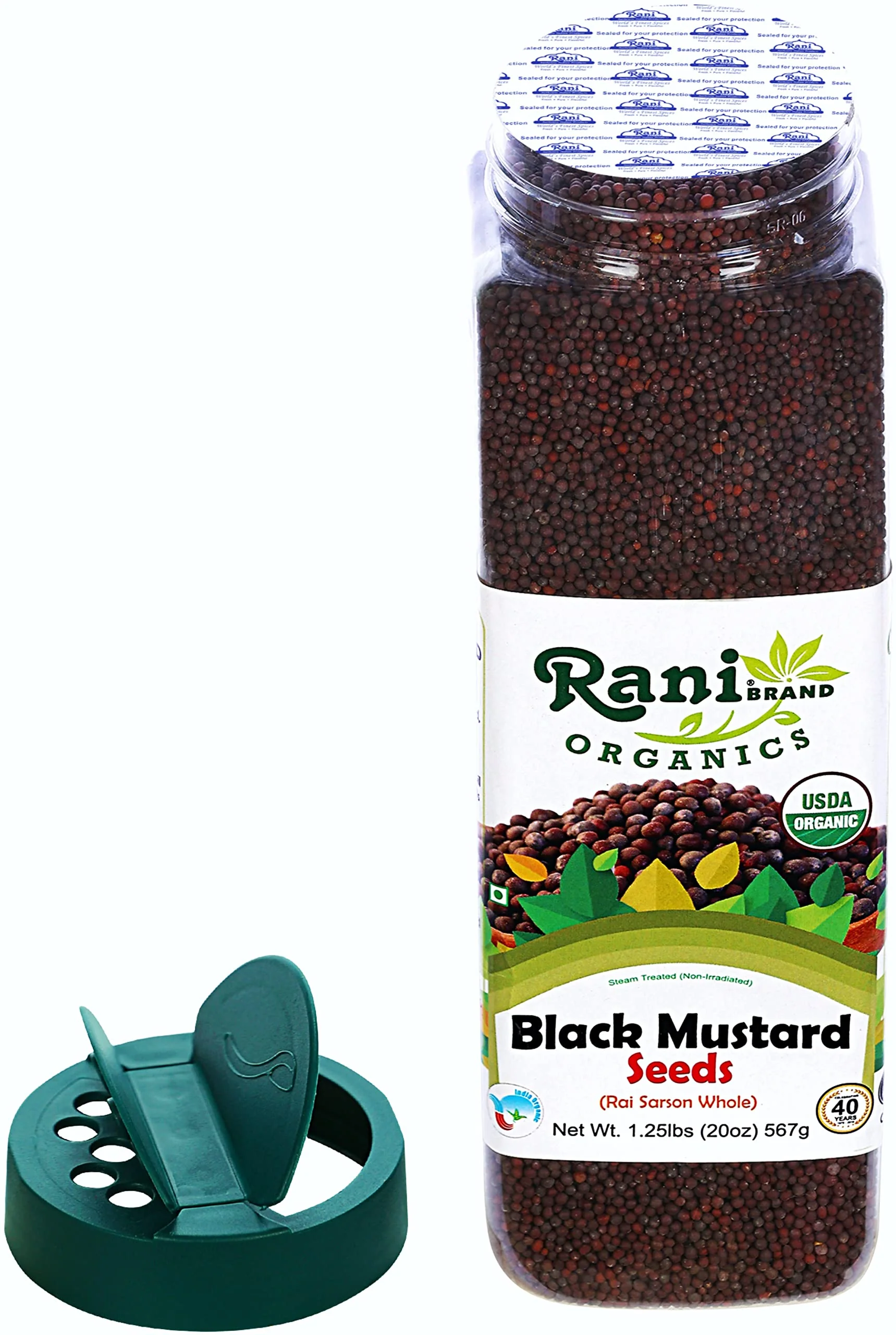 Rani Organic Black Mustard Seeds Whole Spice (Rai Sarson) 20oz (1.25lbs) 567g PET Jar ~ All Natural | Vegan | Indian Origin | USDA Certified Organic - Image 6