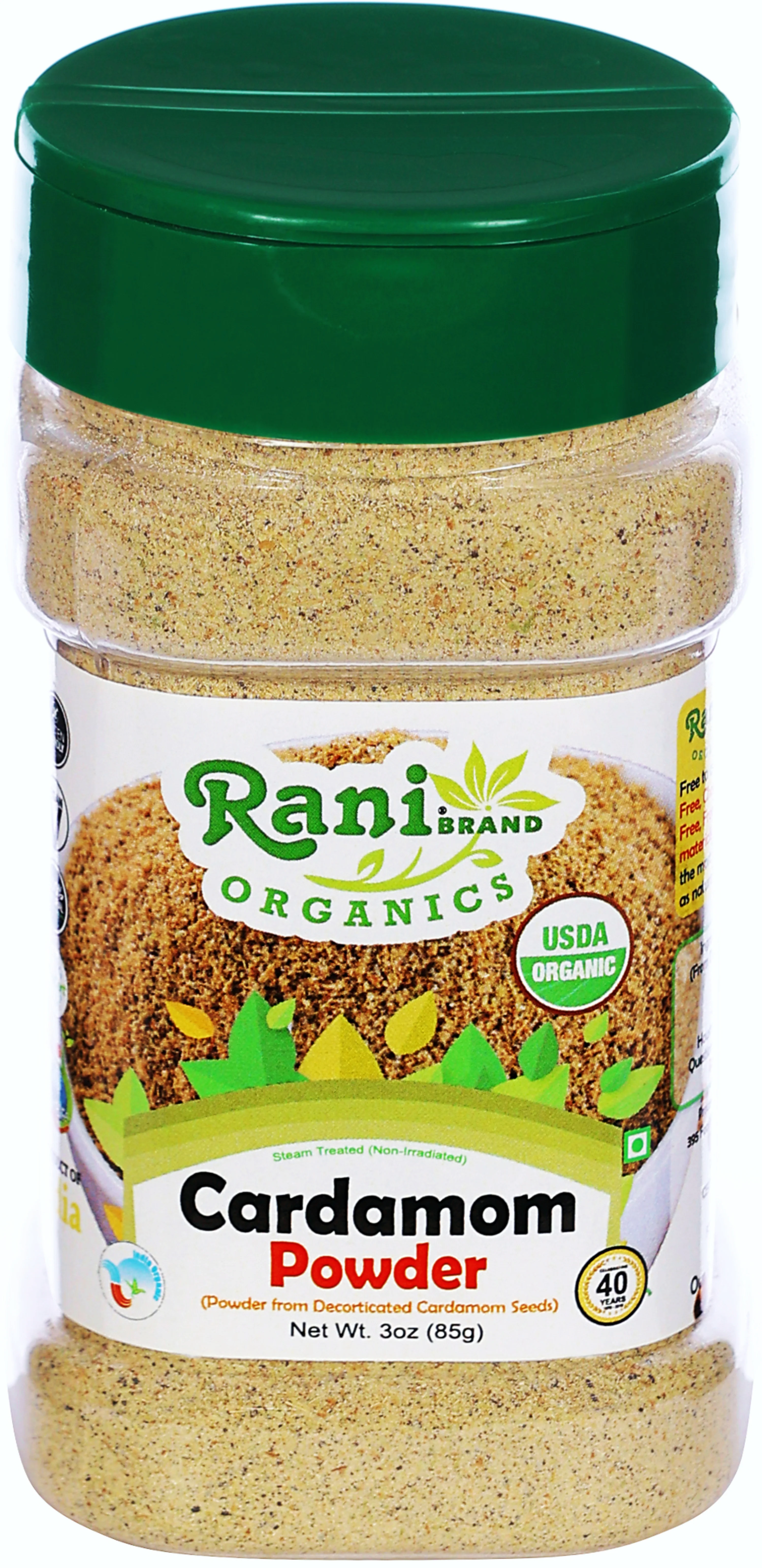 Rani Organic Cardamom (Elachi) Ground, Powder Indian Spice 3oz (85g) PET Jar ~ All Natural | Vegan | Gluten Friendly | USDA Certified Organic - Image 8