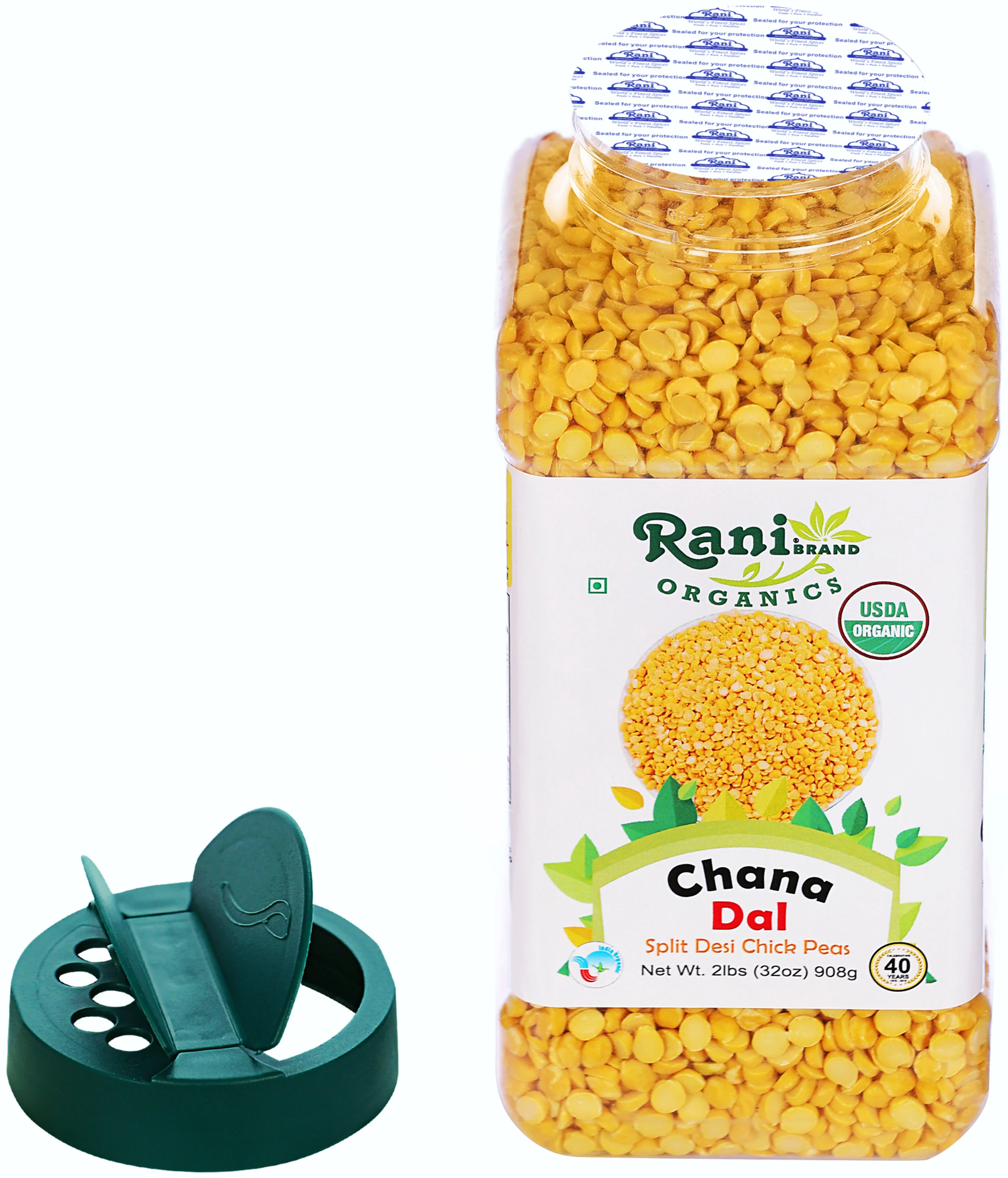 Rani Organic Chana Dal (Split Desi Chickpeas without skin) 32oz (2lbs) 908g PET Jar ~ All Natural | Vegan | Gluten Friendly | USDA Certified Organic - Image 6