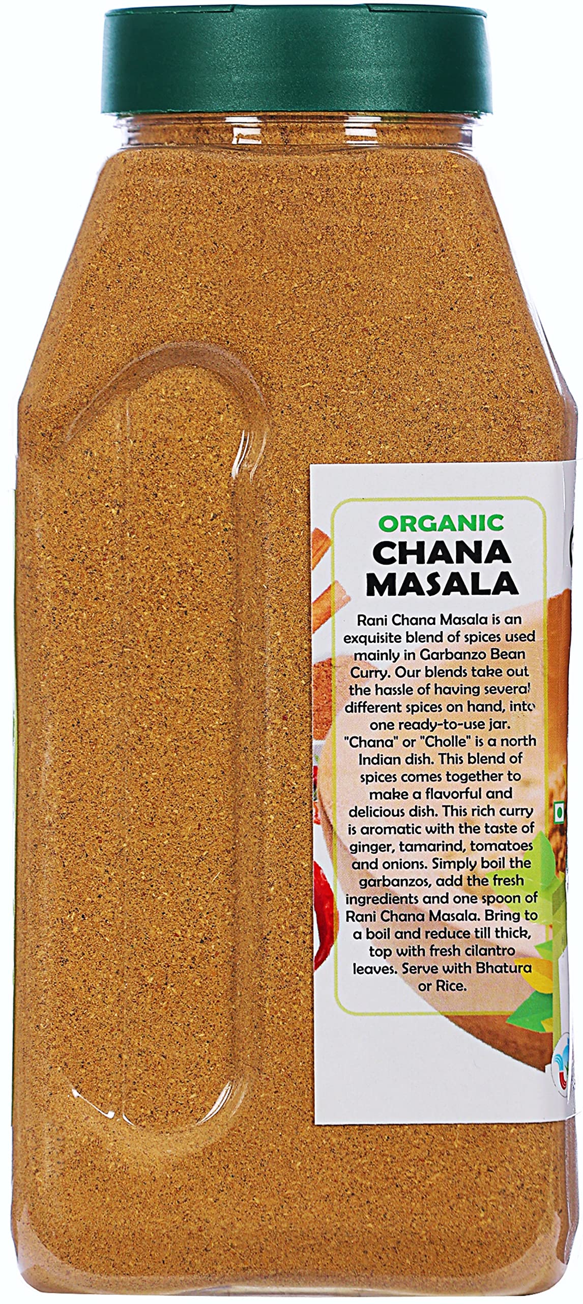 Rani Organic Chana Masala (Garbanzo Curry 9-Spice Blend) 20oz (1.25lbs) 567g PET Jar ~ All Natural | Gluten Friendly | USDA Certified Organic - Image 4