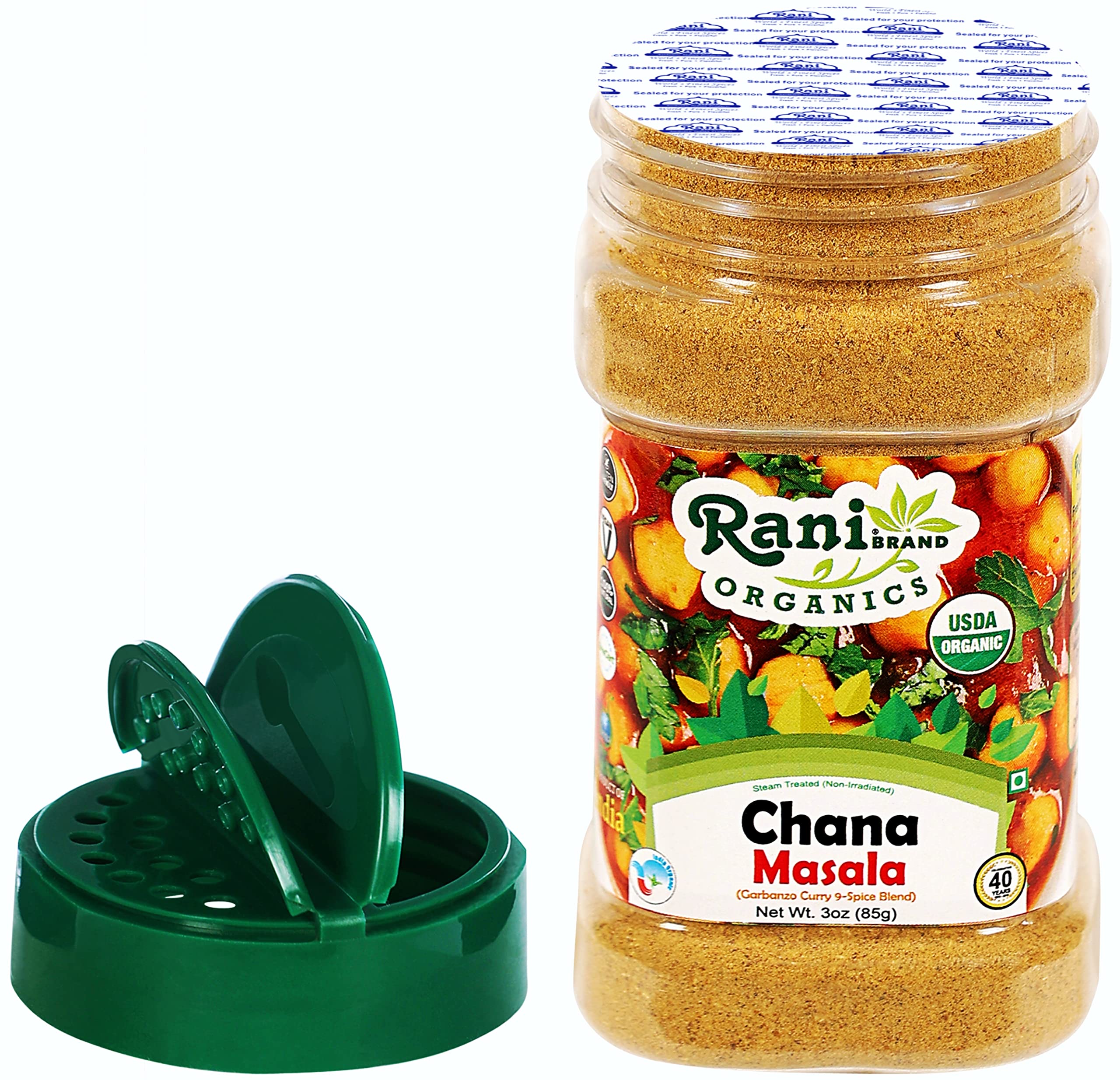 Rani Organic Chana Masala (Garbanzo Curry 9-Spice Blend) 3oz (85g) PET Jar ~ All Natural | Vegan | Gluten Friendly | USDA Certified Organic - Image 6