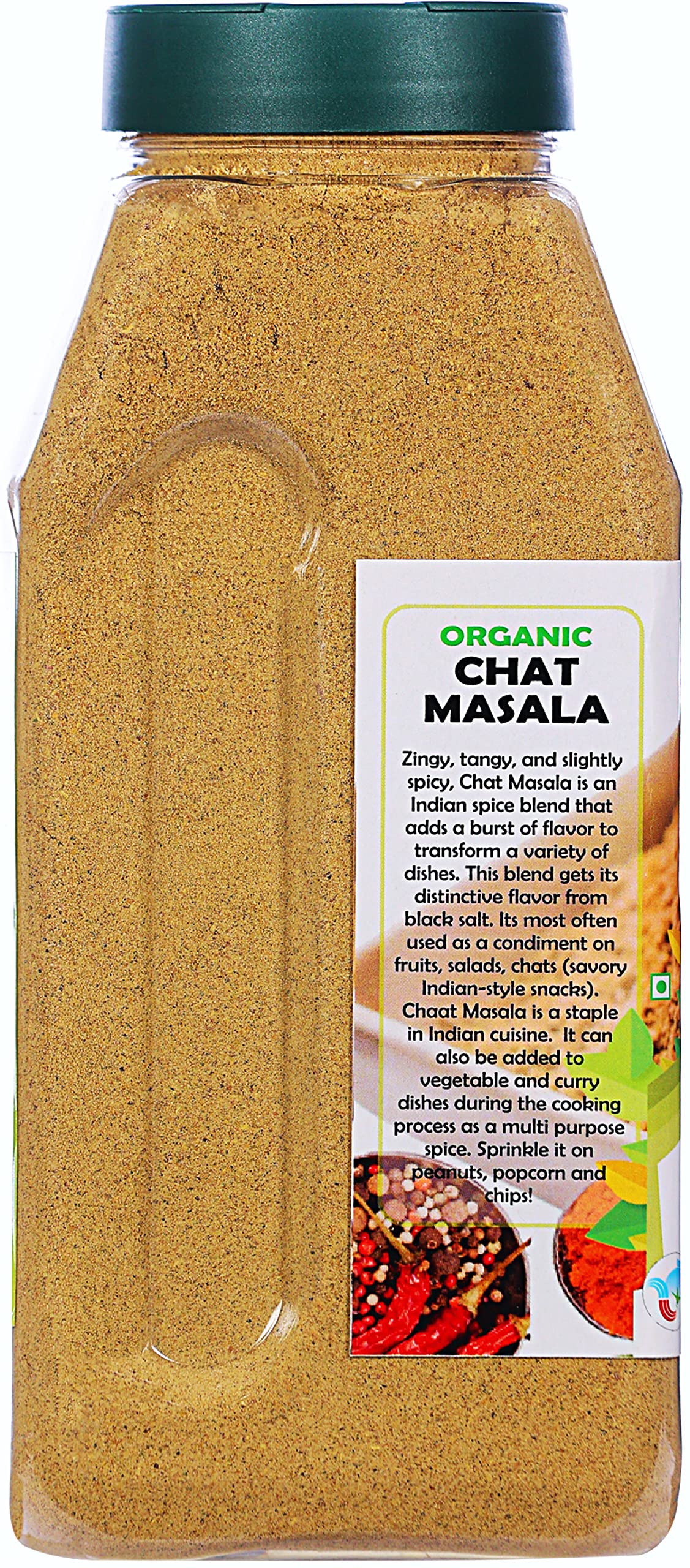 Rani Organic Chat Masala (8-Spice Seasoning Salt) Tangy Indian Seasoning 20oz (1.25lbs) 567g PET Jar ~ All Natural | USDA Certified Organic - Image 4