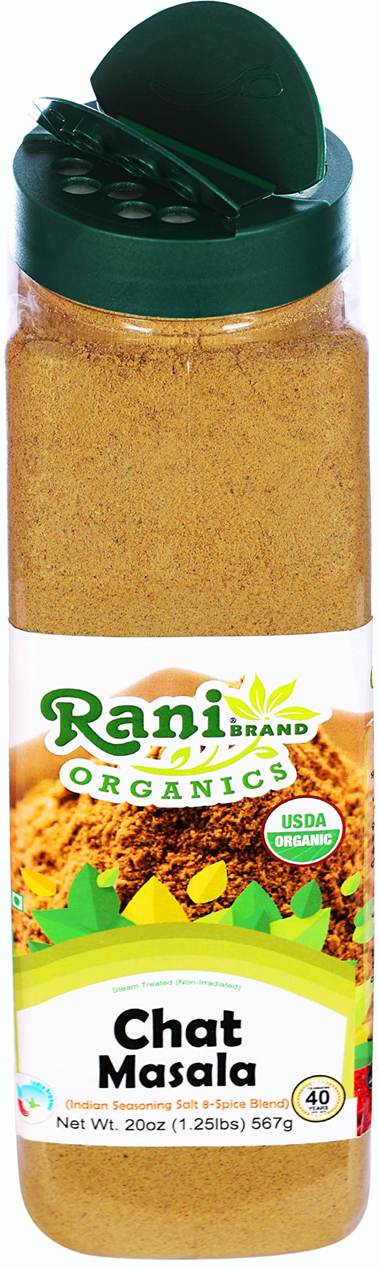 Rani Organic Chat Masala (8-Spice Seasoning Salt) Tangy Indian Seasoning 20oz (1.25lbs) 567g PET Jar ~ All Natural | USDA Certified Organic - Image 7