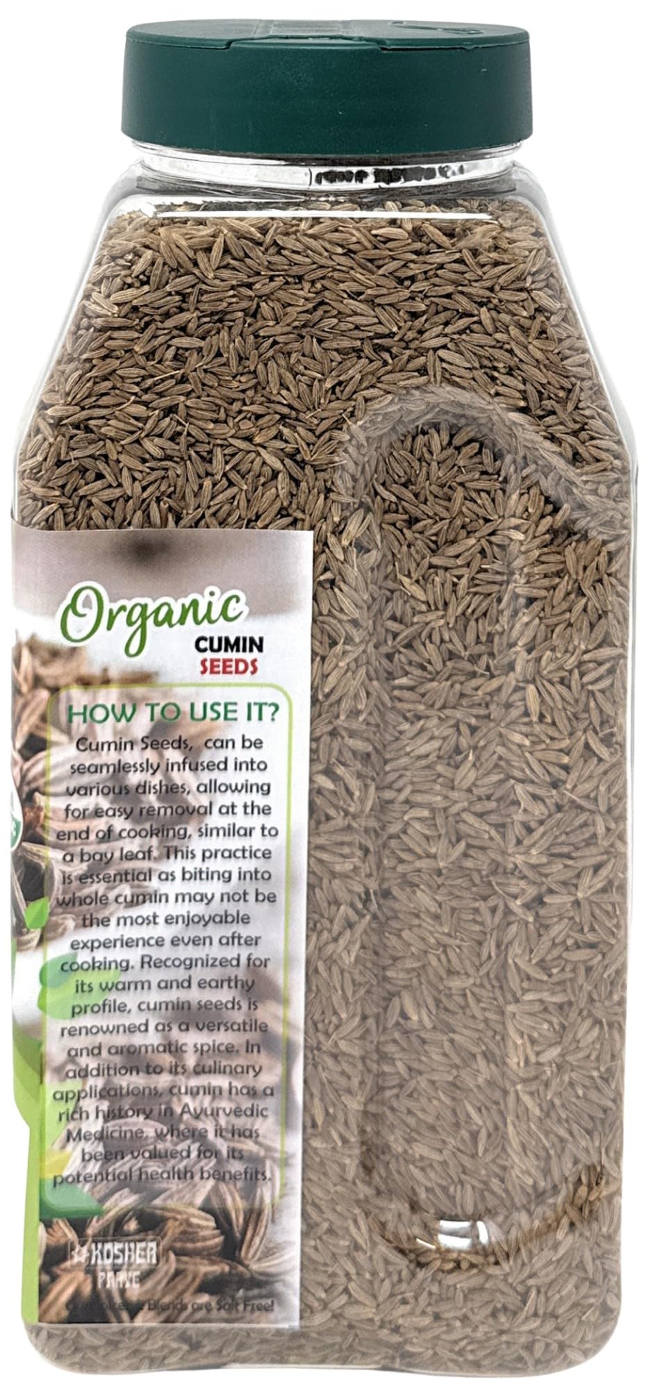 Rani Organic Cumin Seeds Whole (Jeera Sabut) 16oz (1lb) 454g PET Jar ~ All Natural | Vegan | Gluten Friendly | NON-GMO | Kosher | Indian Origin | USDA Certified Organic - Image 7