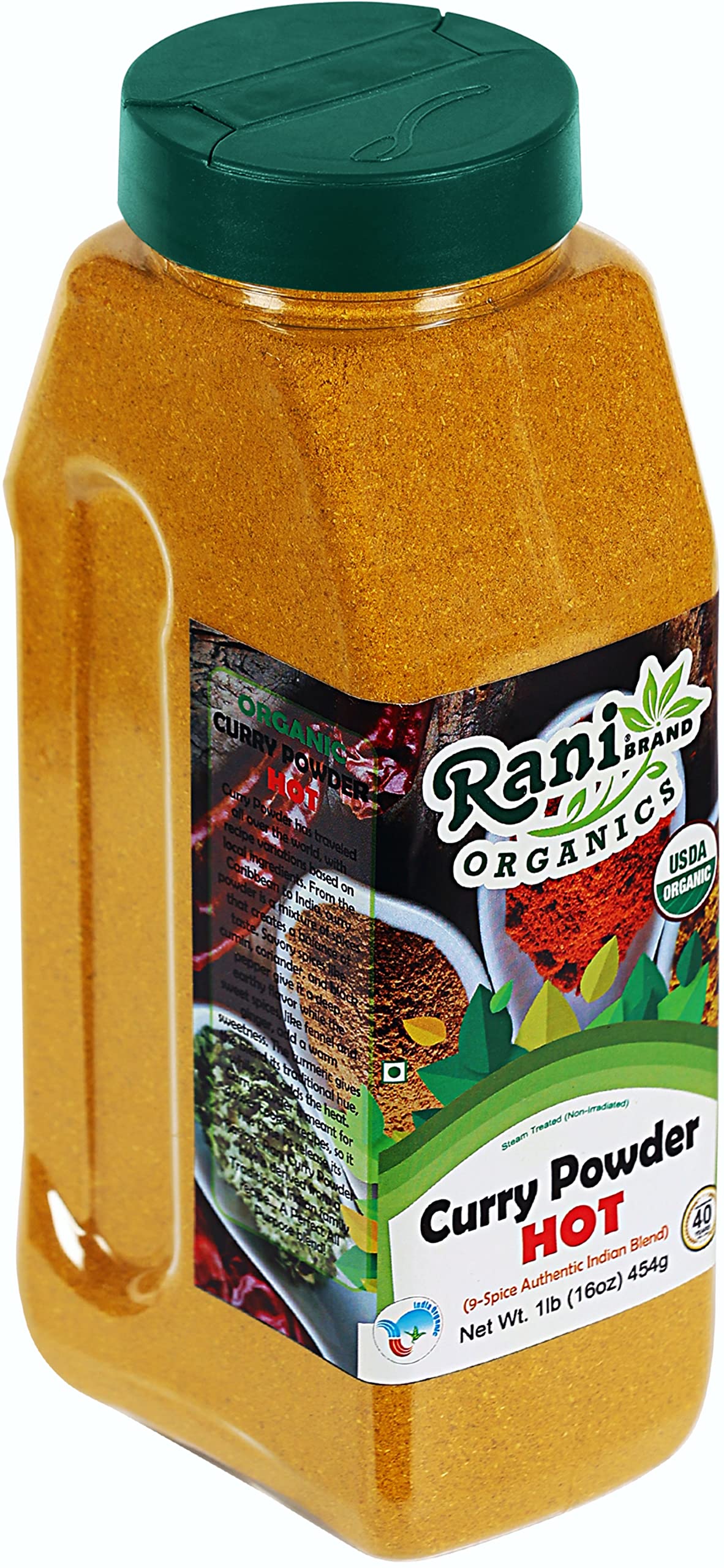 Rani Organic Curry Powder Hot (9-Spice Authentic Indian Blend) 16oz (1lb) 454g PET Jar ~ All Natural | Salt-Free | Vegan | USDA Certified Organic - Image 9