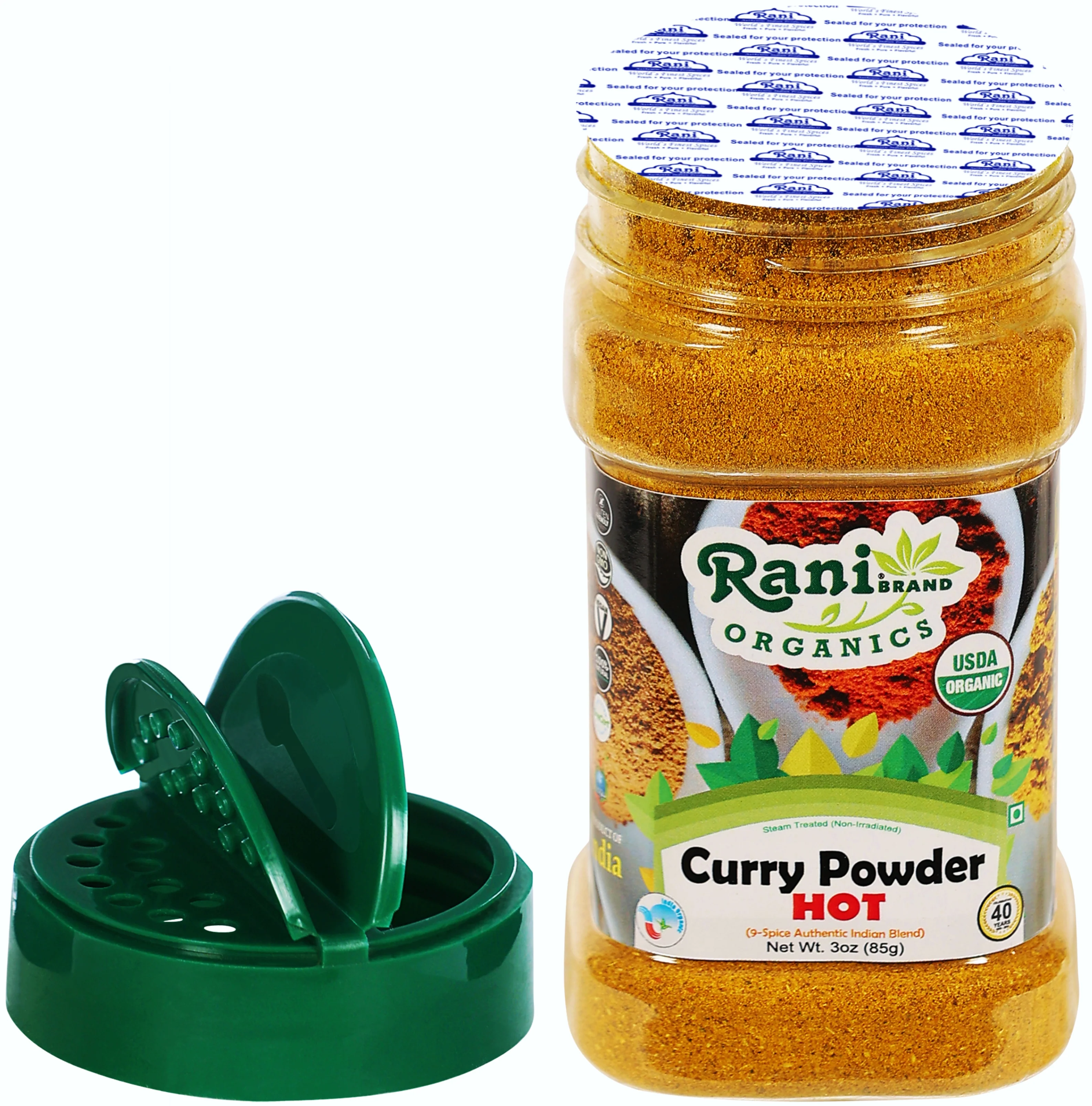 Rani Organic Curry Powder Hot (9-Spice Authentic Indian Blend) 3oz (85g) PET Jar ~ All Natural | Salt-Free | Gluten Friendly | USDA Certified Organic - Image 6