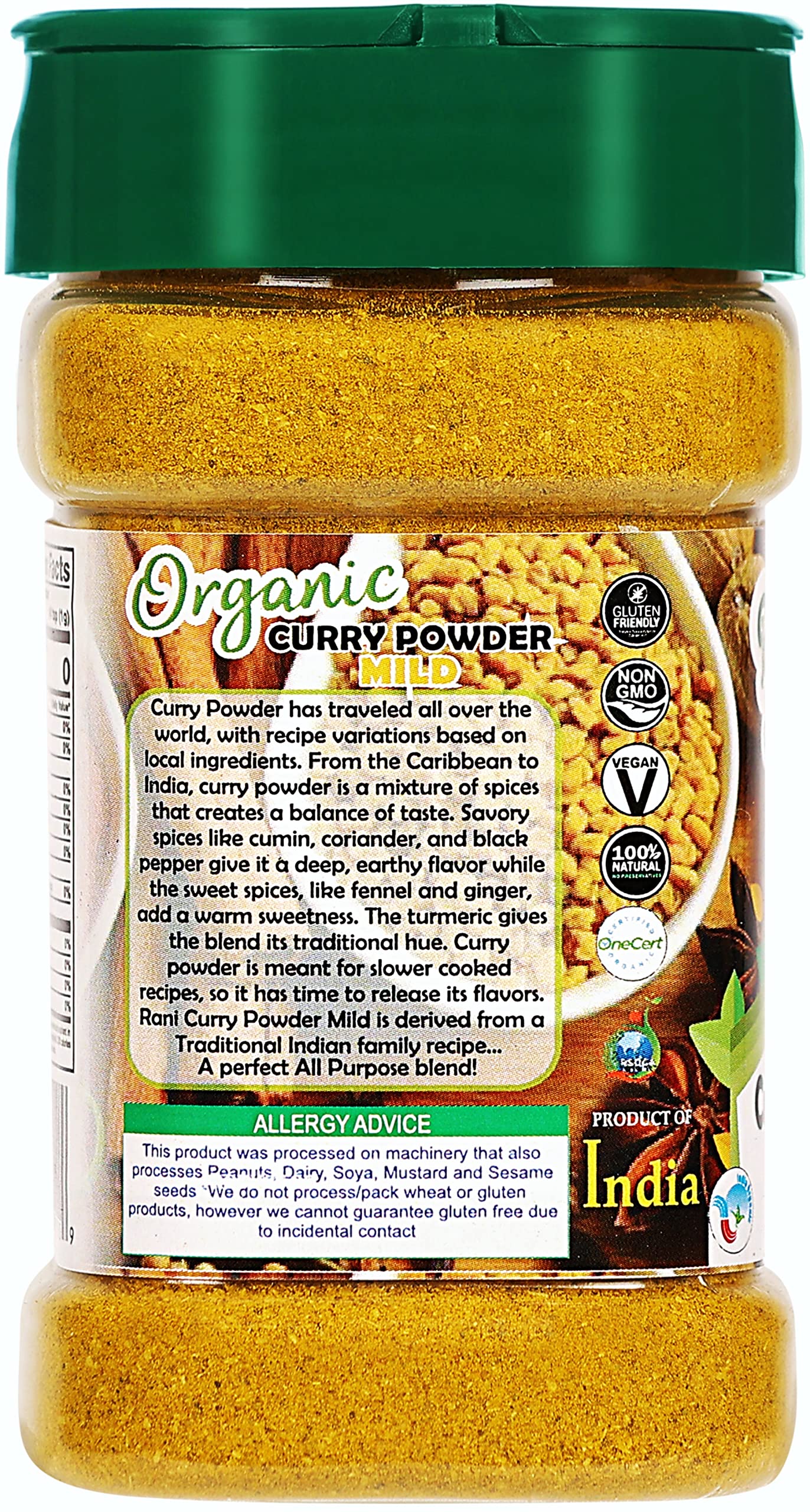 Rani Organic Curry Powder Mild (8-Spice Authentic Indian Blend) 3oz (85g) PET Jar ~ All Natural | Salt-Free | Gluten Friendly | USDA Certified Organic - Image 5