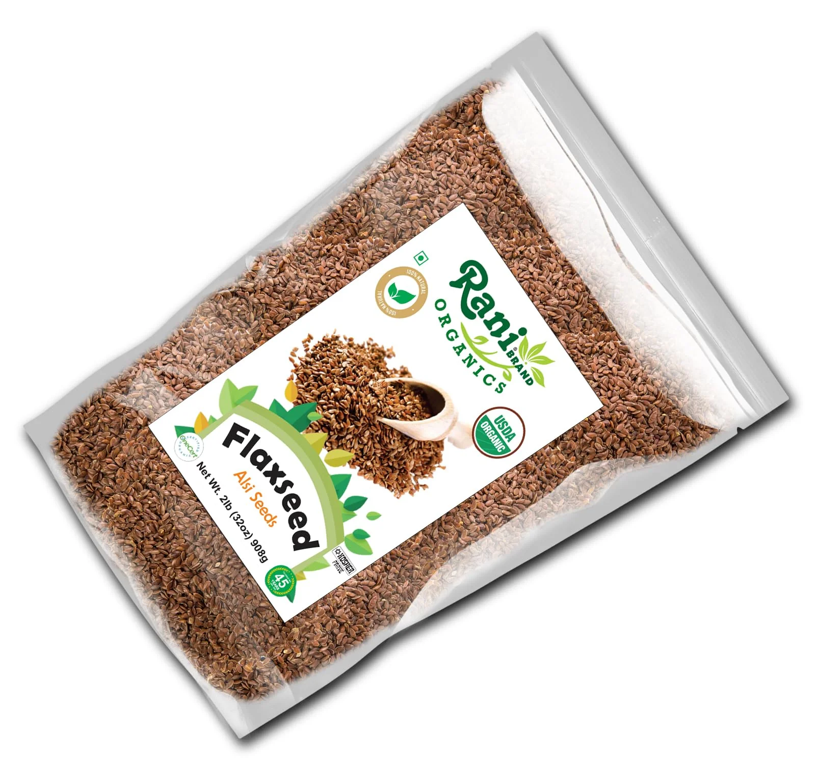 Rani Organic Flax Seeds Whole Raw (Alsi, Linum usitatissimum) 32oz (2lbs) 908g ~ All Natural | Gluten Friendly | Non-GMO | Kosher | Vegan | Indian Origin | USDA Certified Organic - Image 9