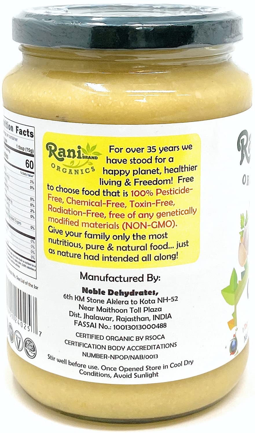 Rani Organic Garlic Cooking Paste 26.5oz (750g) ~ Vegan | Glass Jar | Gluten Free | NON-GMO | No Colors | Indian Origin | USDA Certified Organic - Image 3