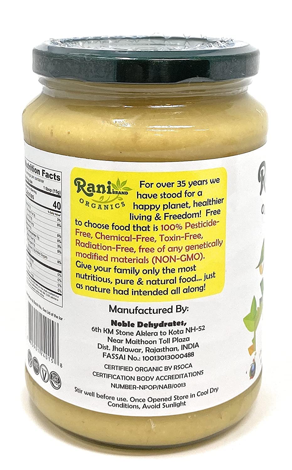 Rani Organic Ginger Cooking Paste 26.5oz (750g) ~ Vegan | Glass Jar | Gluten Free | NON-GMO | No Colors | Indian Origin | USDA Certified Organic - Image 3