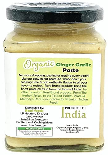 Rani Organic Ginger-Garlic Cooking Paste 8.80oz (250g) ~ Vegan | Glass Jar | Gluten Free | NON-GMO | No Colors | USDA Certified Organic - Image 4