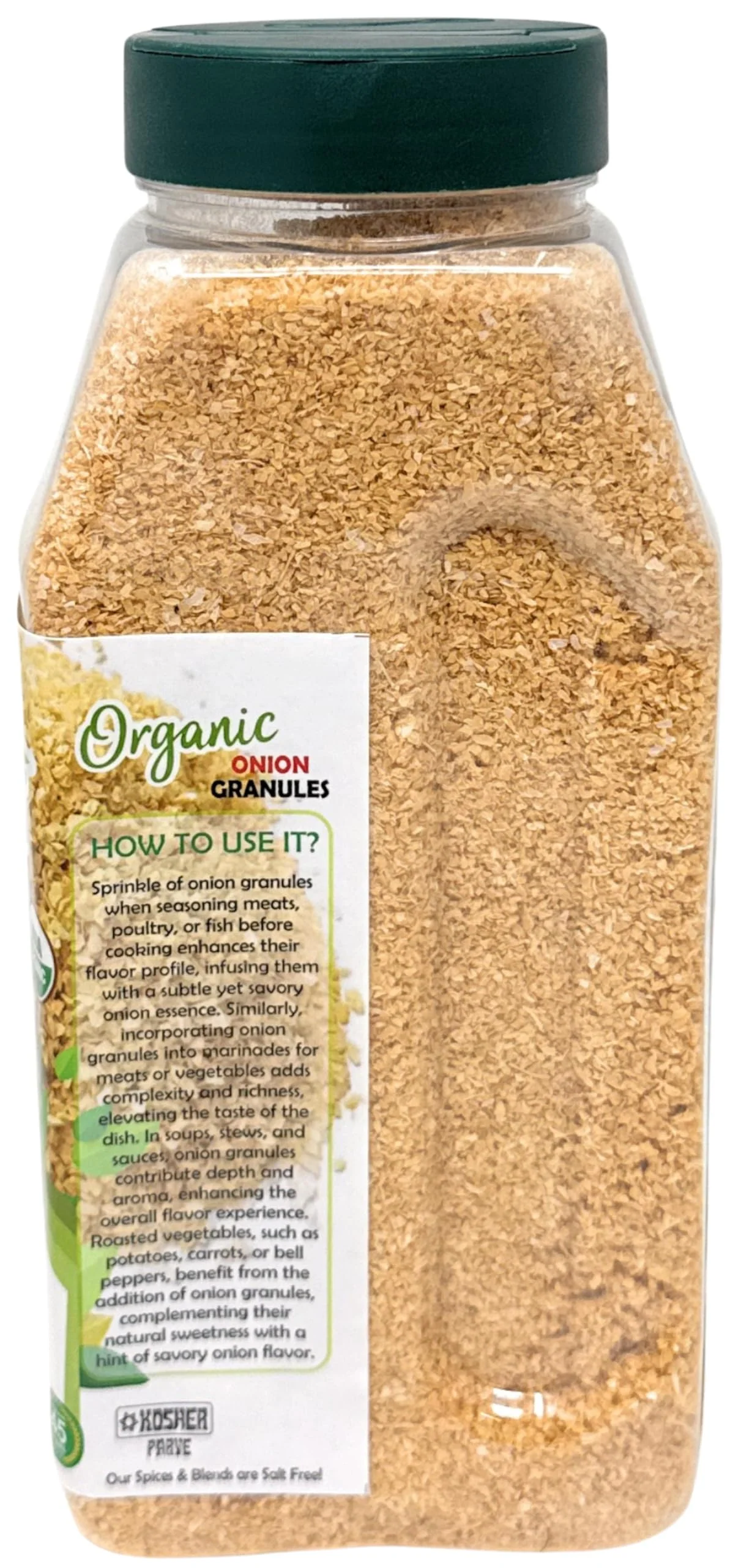Rani Organic Granulated Onion (Pyaaz Granules) 16oz (1lb) 454g PET Jar ~ All Natural | Gluten Friendly | Vegan | NON-GMO | Kosher | No Salt or fillers | Indian Origin | USDA Certified Organic - Image 6