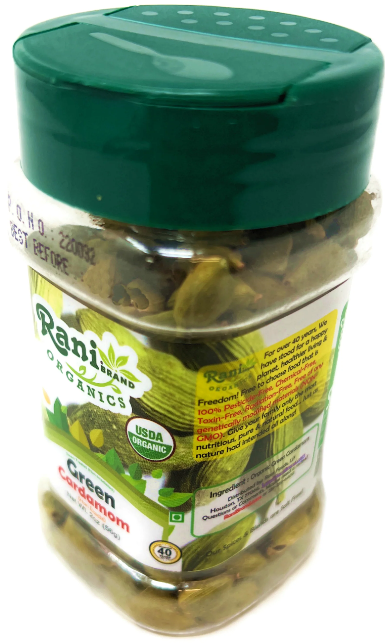 Rani Organic Green Cardamom Pods Spice (Hari Elachi) 2oz (56g) PET Jar ~ All Natural | Vegan | Gluten Friendly | Non-GMO | Indian Origin | USDA Certified Organic - Image 3