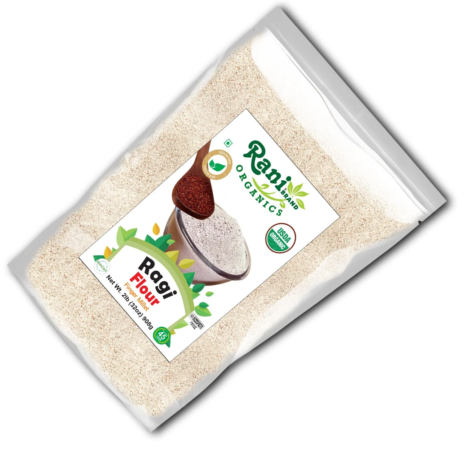Rani Organic Ragi (Red Millet) Flour 32oz (2lbs) 908g ~ All Natural | Vegan | Gluten Friendly | NON-GMO | Kosher | Indian Origin | USDA Certified Organic - Image 10
