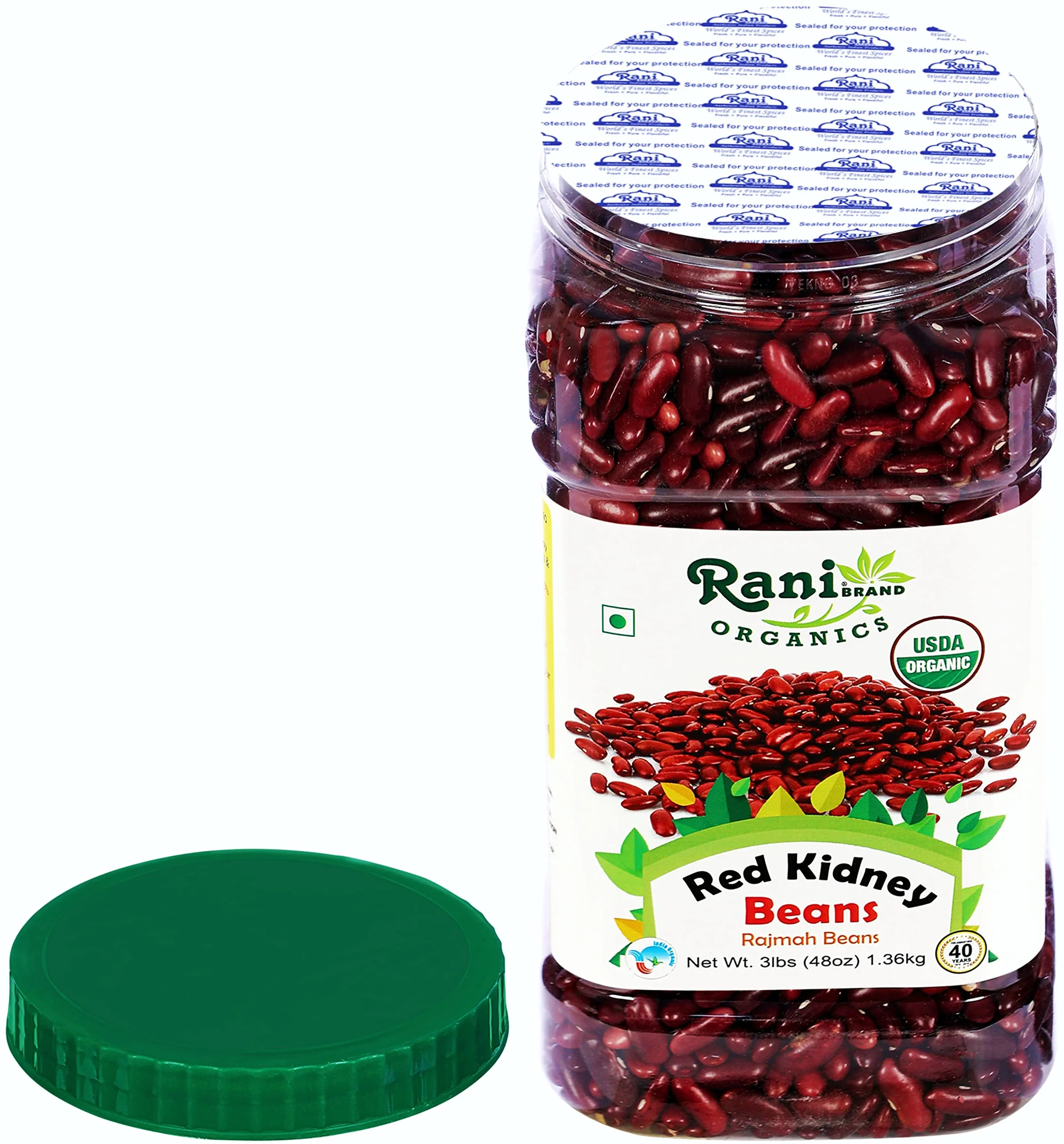 Rani Organic Red Kidney Beans (Rajmah Beans) Light 48oz (3lbs) 1.36kg Bulk PET Jar ~ All Natural | Vegan | Gluten Friendly | NON-GMO | Indian Origin - Image 6