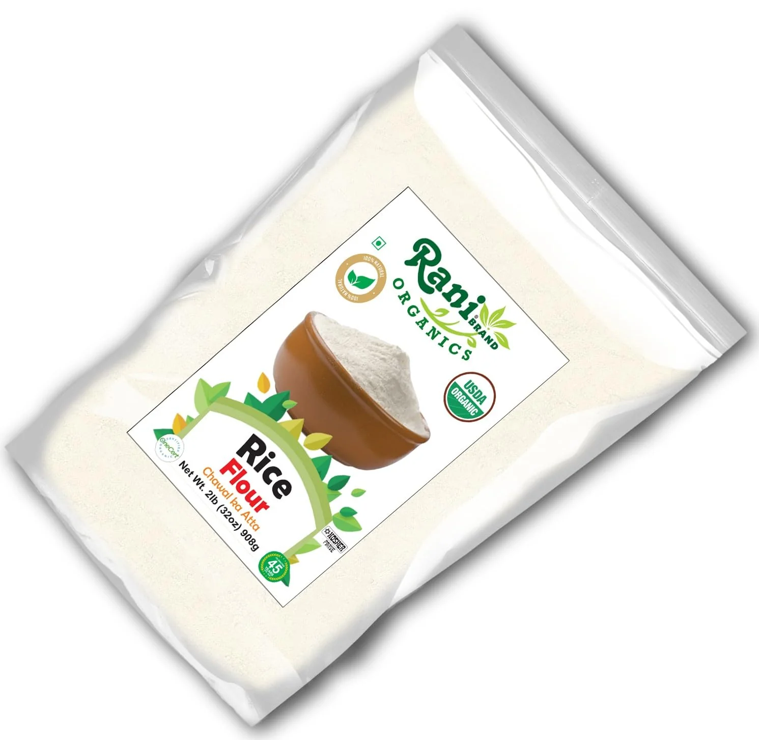 Rani Organic Rice (White) Flour 32oz (2lbs) 908g ~ All Natural | Gluten Friendly | Vegan | NON-GMO | Kosher | Indian Origin | USDA Certified Organic - Image 9