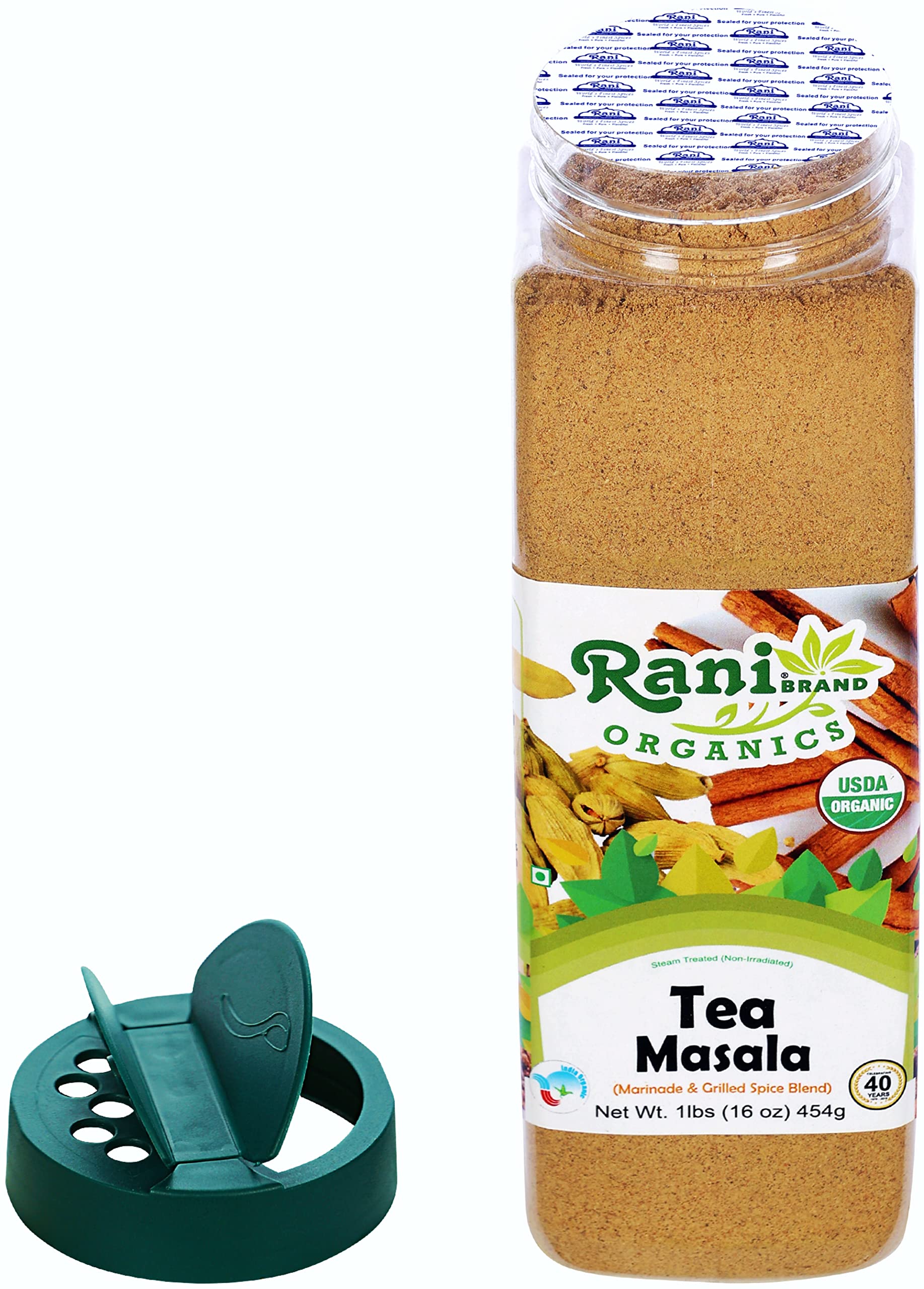 Rani Organic Tea (Chai) Masala Indian Spice Blend 16oz (1lb) 454g PET Jar ~ All Natural | Vegan | Indian Origin | USDA Certified Organic - Image 6