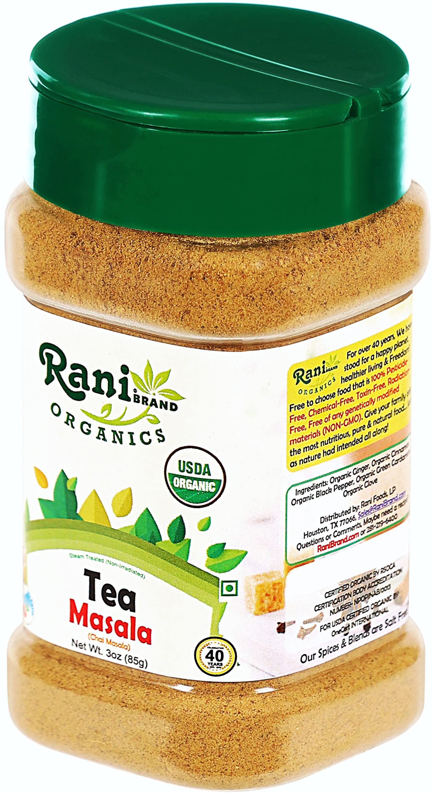 Rani Organic Tea (Chai) Masala Indian Spice Blend 3oz (85g) PET Jar ~ All Natural | Vegan | Gluten Friendly | Indian Origin | USDA Certified Organic - Image 9