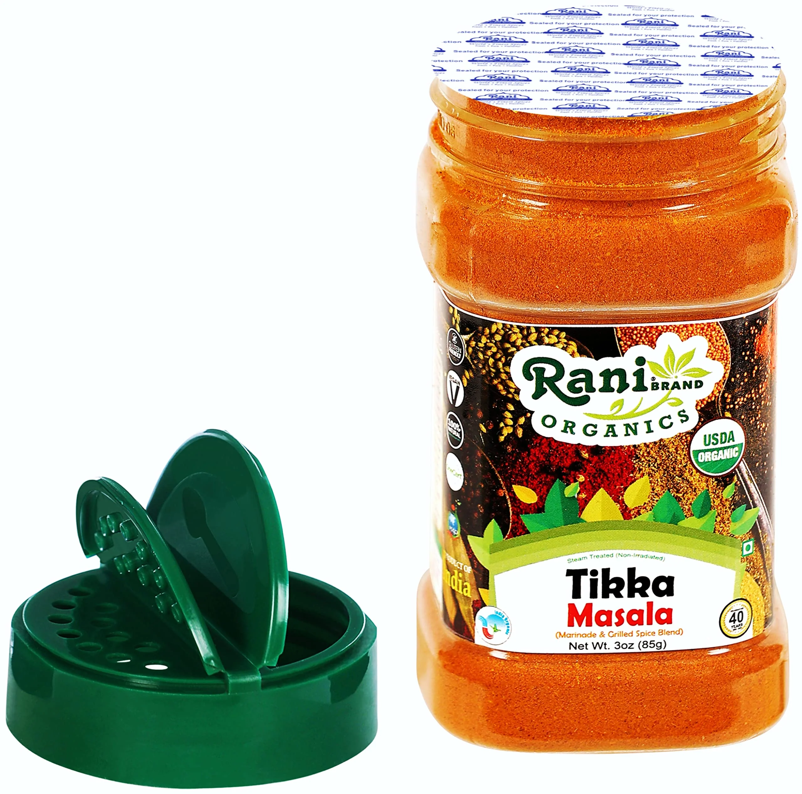 Rani Organic Tikka Masala (Marinade & Grilled Spice Blend) 6-Spice Indian Blend 3oz (85g) PET Jar ~ All Natural | USDA Certified Organic - Image 6