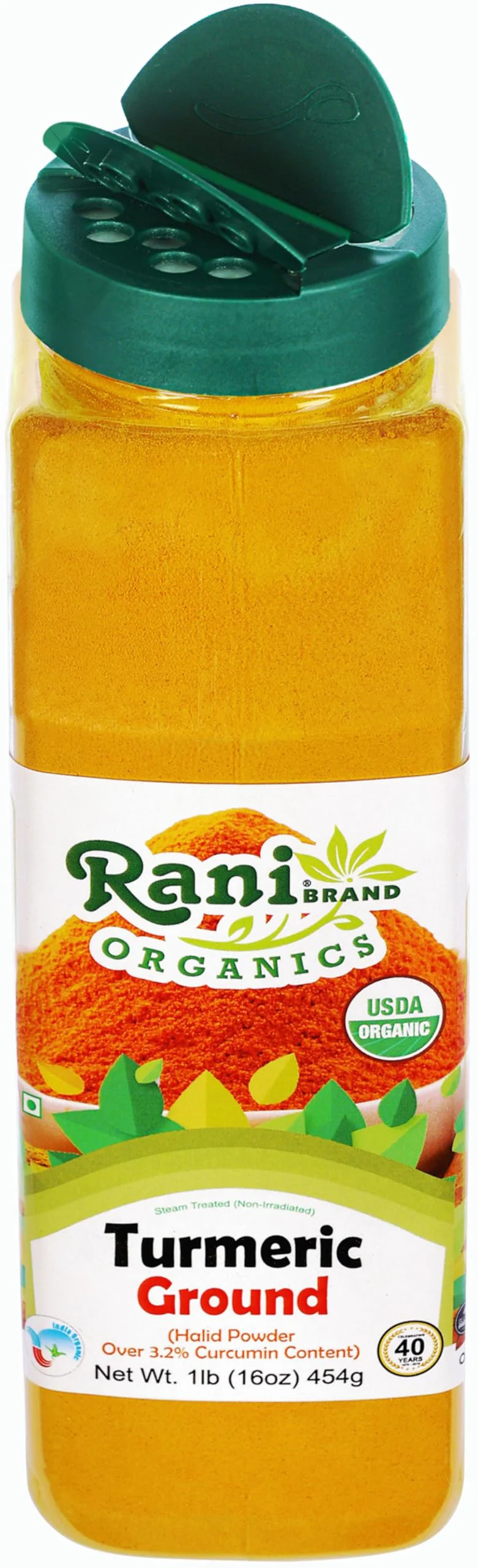 Rani Organic Turmeric (Haldi) Root Powder Spice, (High Curcumin Content) 16oz (1lb) 454g PET Jar ~ All Natural | Vegan | Gluten Friendly | NON-GMO | Kosher | Indian Origin | USDA Certified Organic - Image 3