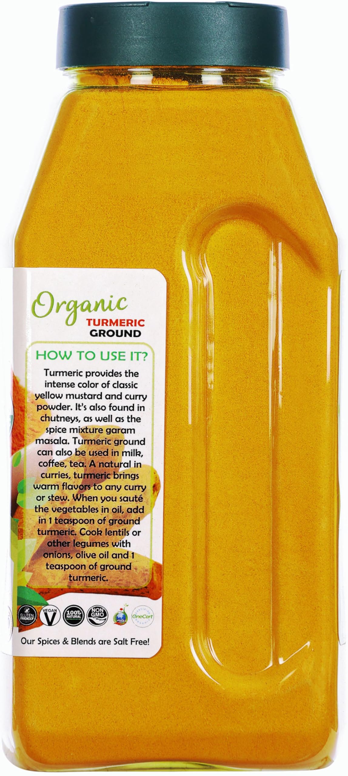 Rani Organic Turmeric (Haldi) Root Powder Spice, (High Curcumin Content) 16oz (1lb) 454g PET Jar ~ All Natural | Vegan | Gluten Friendly | NON-GMO | Kosher | Indian Origin | USDA Certified Organic - Image 5