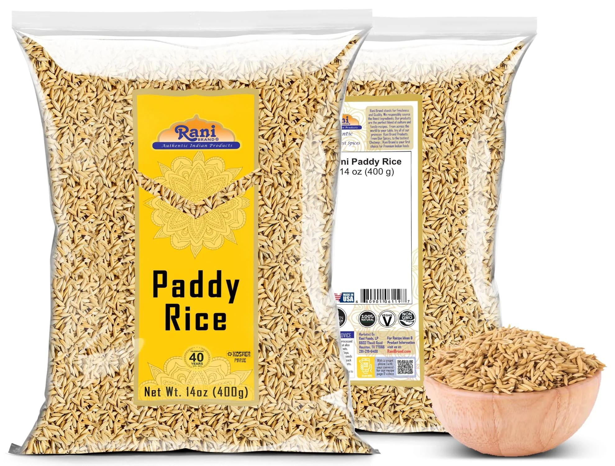 Rani Paddy Rice (Raw Unfinished Rice) 14oz (400g) ~ All Natural | Vegan | Gluten Friendly | NON-GMO | Kosher | Product of USA - Image 7