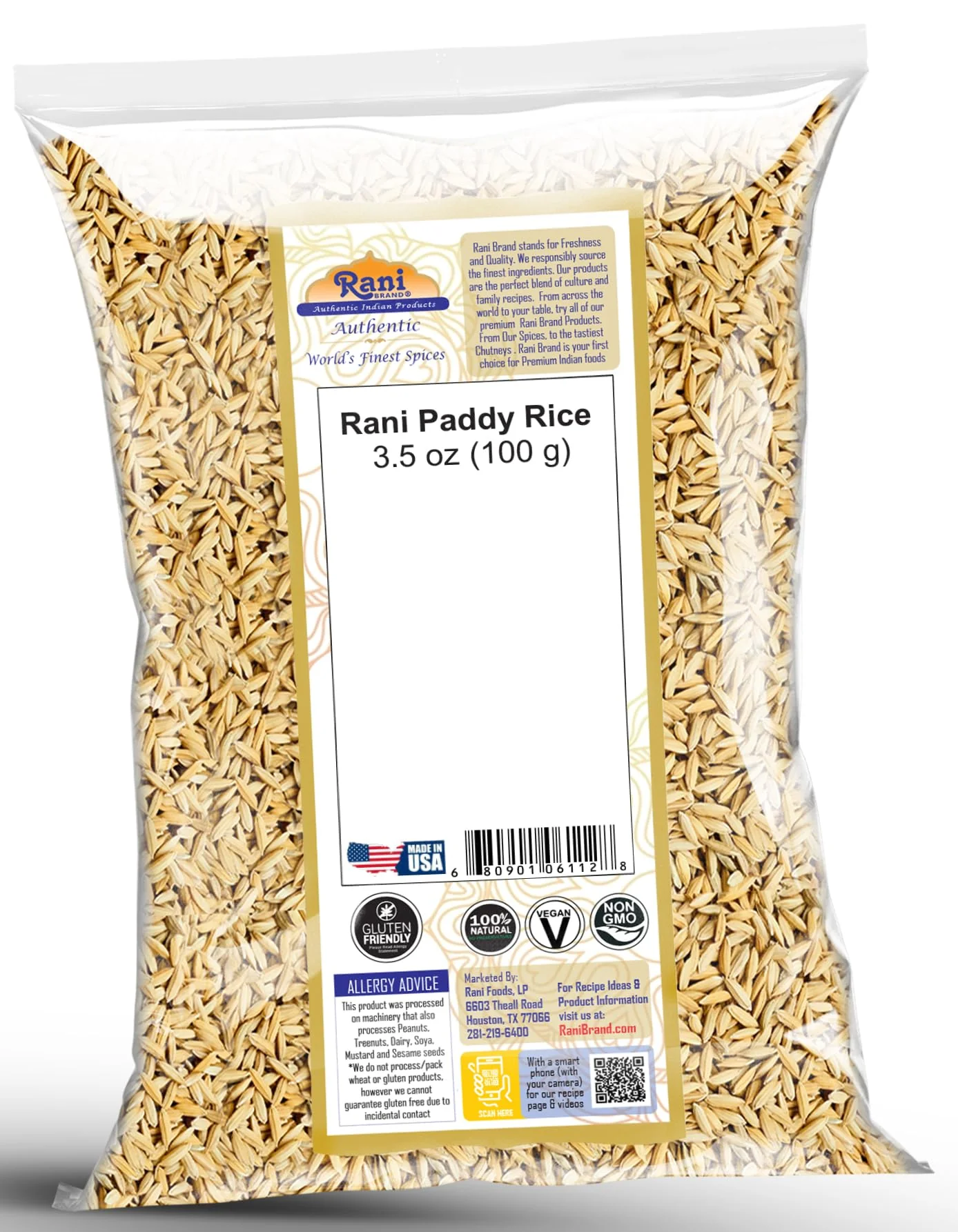 Rani Paddy Rice (Raw Unfinished Rice) 3.5oz (100g) ~ All Natural | Vegan | Gluten Friendly | NON-GMO | Kosher | Product of USA - Image 8