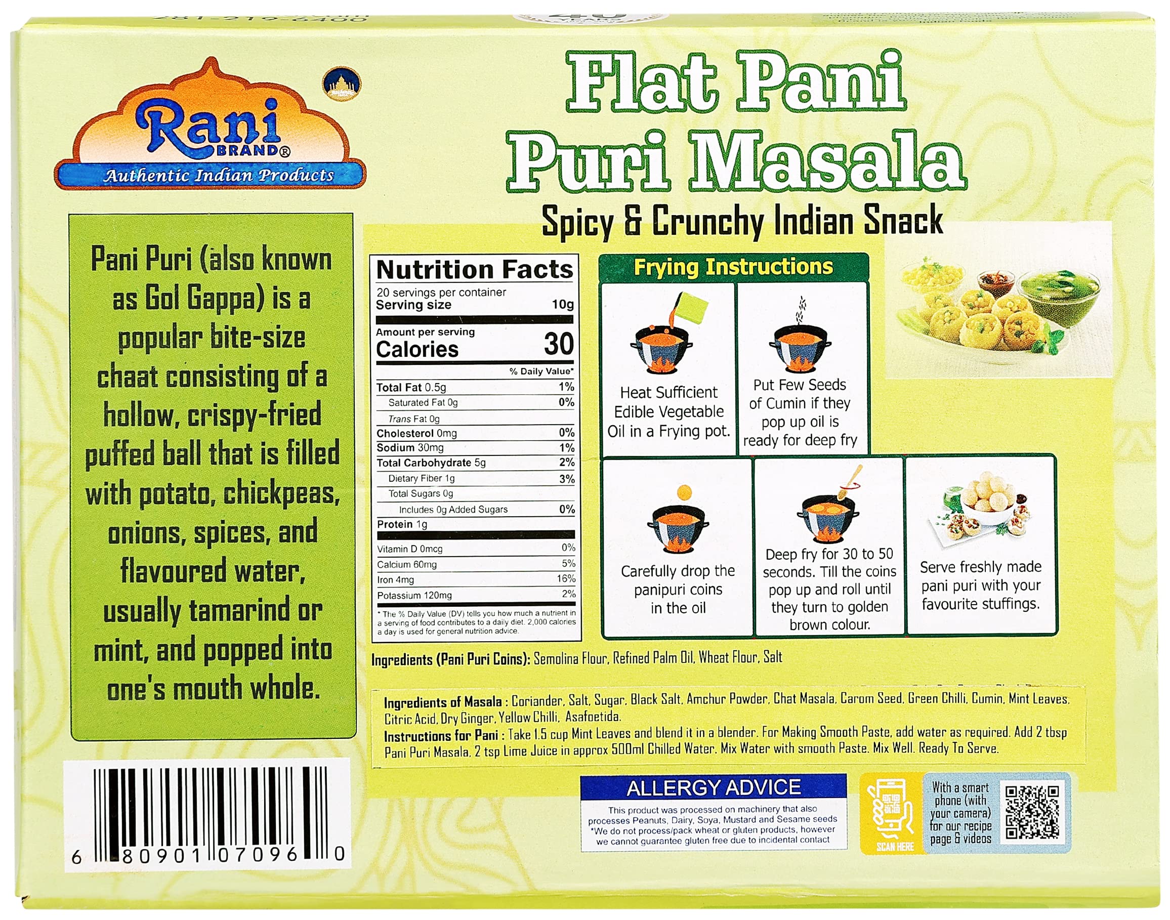 Rani Pani Puri Coins (Uncooked, Microwaveable wheat and Semolina Coins) 7oz (200g) with Pani Puri Masala (14-Spice Blend for Indian Spicy Water) 1.75oz (50g) ~ All Natural | Vegan | NON-GMO - Image 5