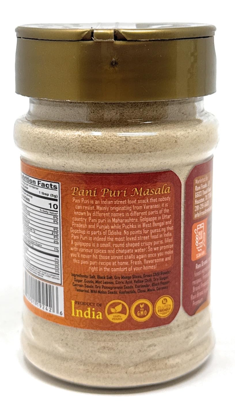 Rani Pani Puri Masala (14-Spice Blend for Indian Spicy Water) 4.2oz (120g) PET Jar ~ All Natural | Vegan | No Colors | Gluten Friendly | NON-GMO | Kosher | Indian Origin, gol gappa - Image 3