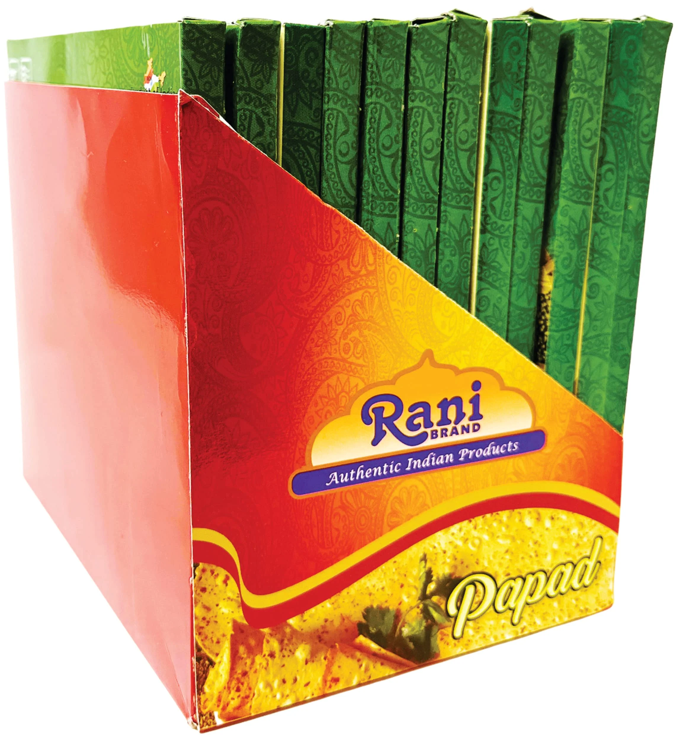 Rani Pappadums (Indian Lentil Wafer Snack) Green Chilli Papad 7oz (200g) Approximately 15pc, 7 inches, Pack of 12 ~ All Natural | Gluten Friendly | NON-GMO | Vegan | Indian Origin - Image 2