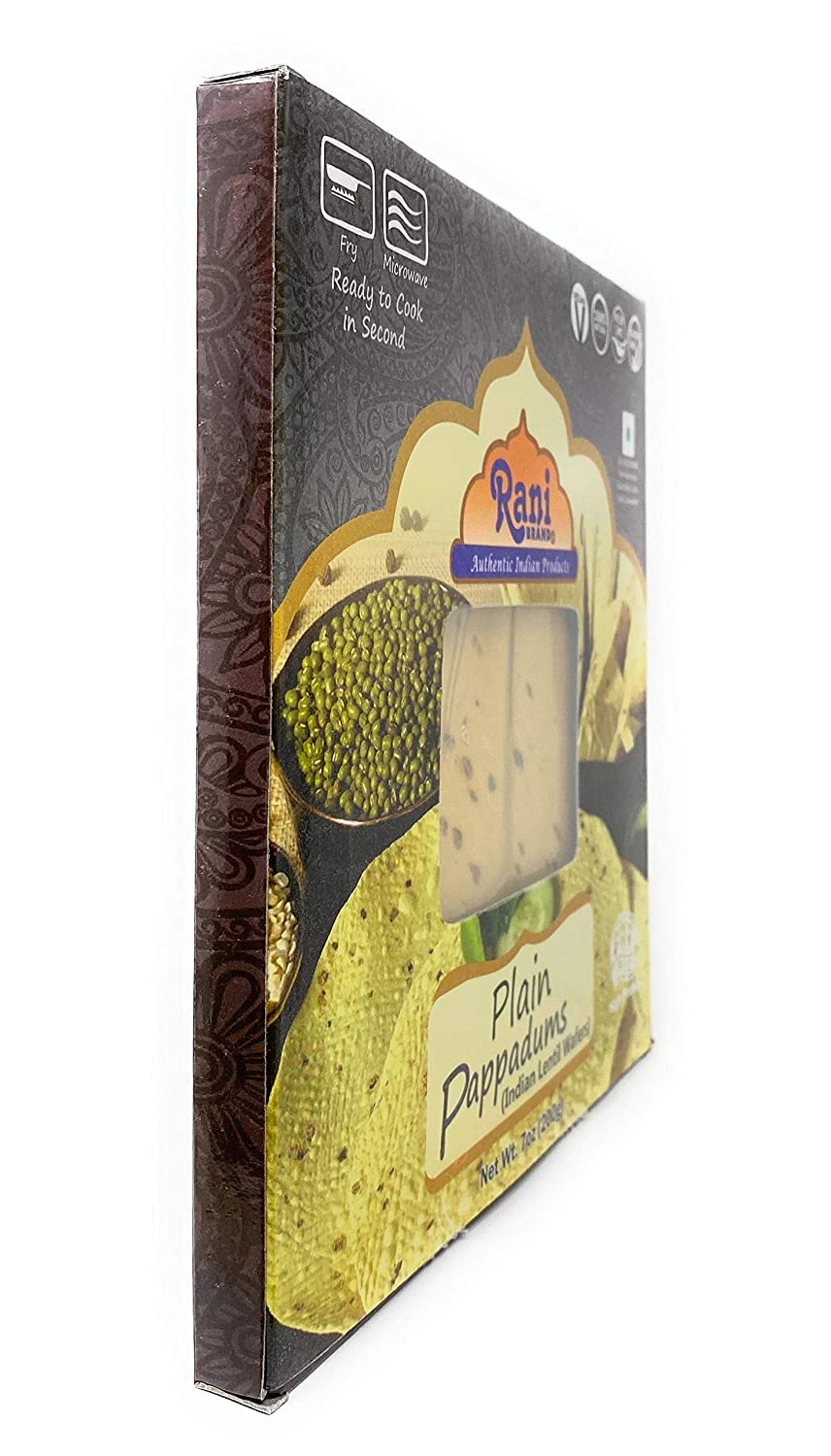 Rani Pappadums (Indian Lentil Wafer Snack) Plain Papad 7oz (200g) Approximately 15pc, 7 inches ~ All Natural | Gluten Friendly | NON-GMO | Vegan | Indian Origin - Image 4