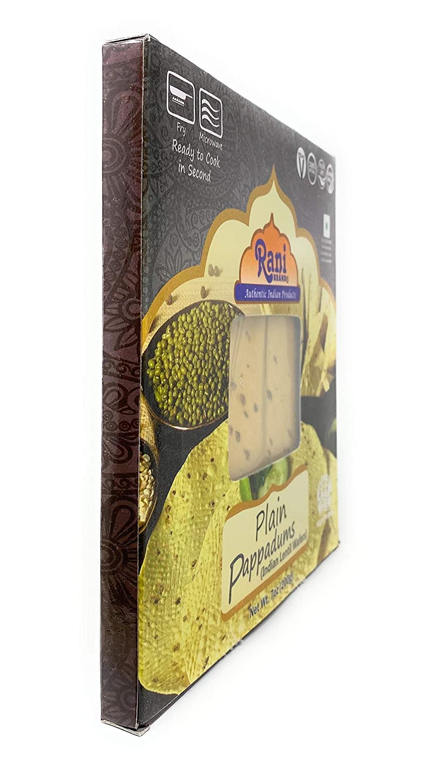 Rani Pappadums (Indian Lentil Wafer Snack) Plain Papad 7oz (200g) Approximately 15pc, 7 inches, Pack of 12 ~ All Natural | Gluten Friendly | NON-GMO - Image 5