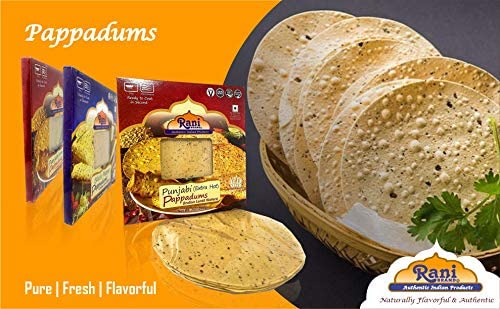 Rani Pappadums (Indian Lentil Wafer Snack) Jeera (Cumin) Papad 7oz (200g) Approximately 15pc, 7 inches, Pack of 2 ~ All Natural | Gluten Friendly - Image 7