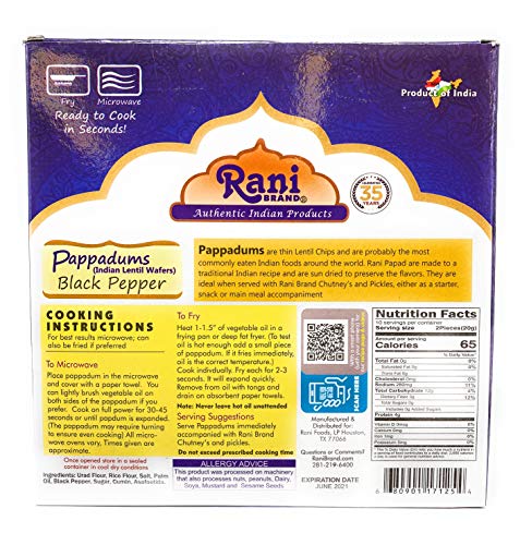 Rani Pappadums (Indian Lentil Wafer Snack) {6 Varieties Available} - Image 14