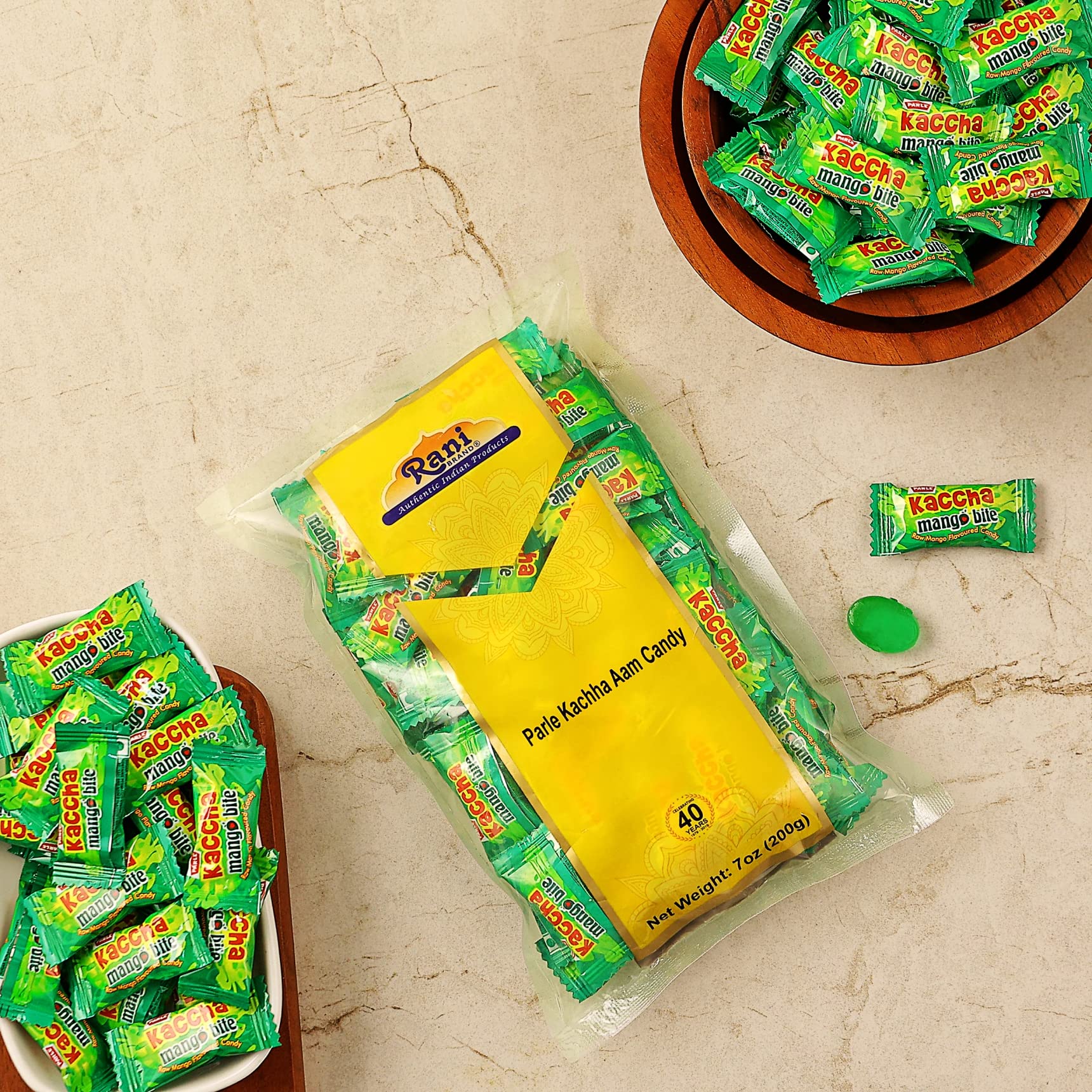 Rani Parle Kachha Aam Candy 7oz (200g) Individually Wrapped ~ Indian Tasty Treats | Vegan | Gluten Friendly | NON-GMO | Indian Origin - Image 2