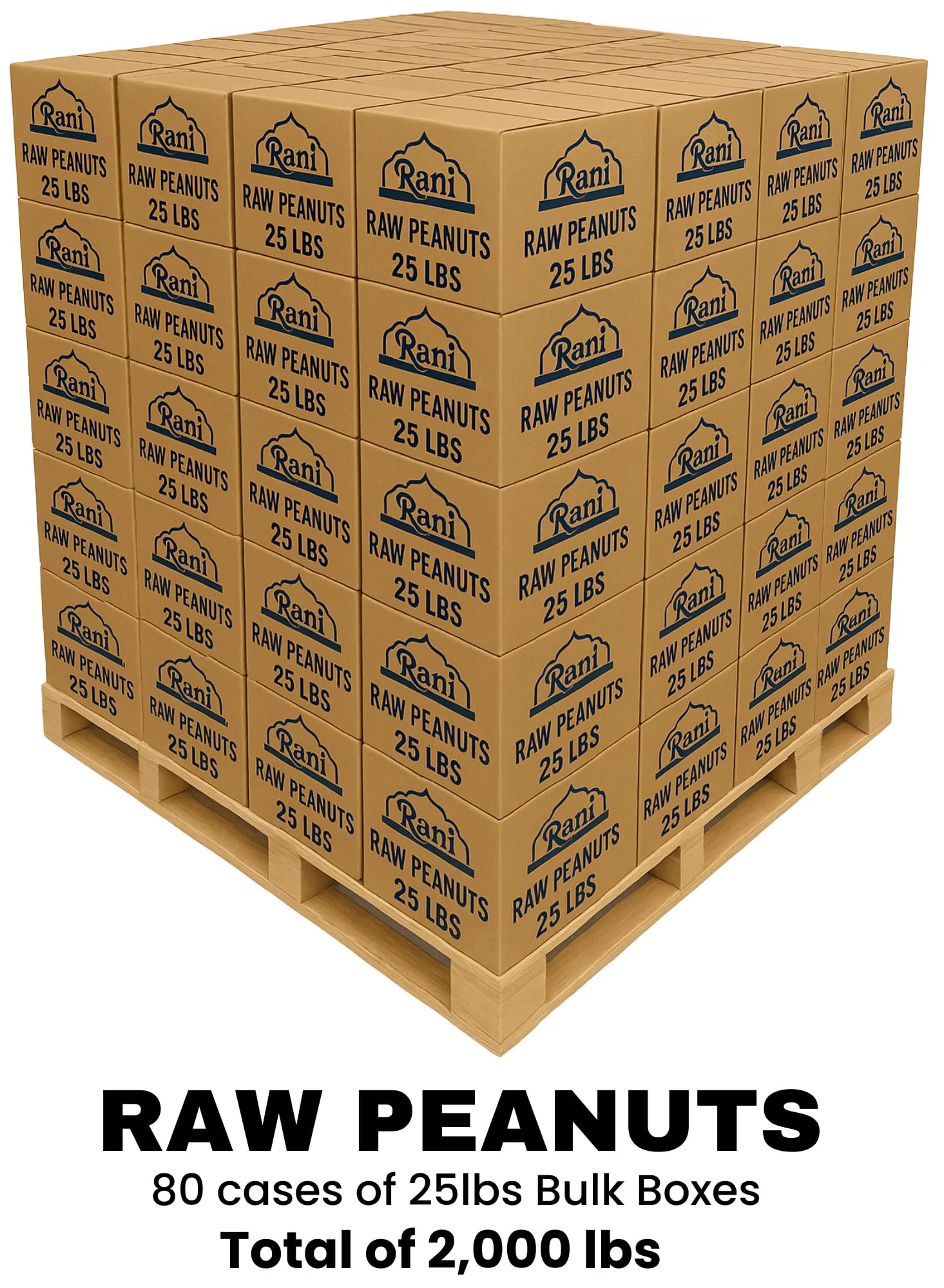 Rani Peanuts, Raw Whole With Skin (uncooked, unsalted) 25lbs (400oz) Bulk Box, 80 cases per Pallet ~ All Natural | Vegan | Gluten Friendly | Fresh Product of USA ~ Spanish Grade Groundnut/Red-skin - Image 5