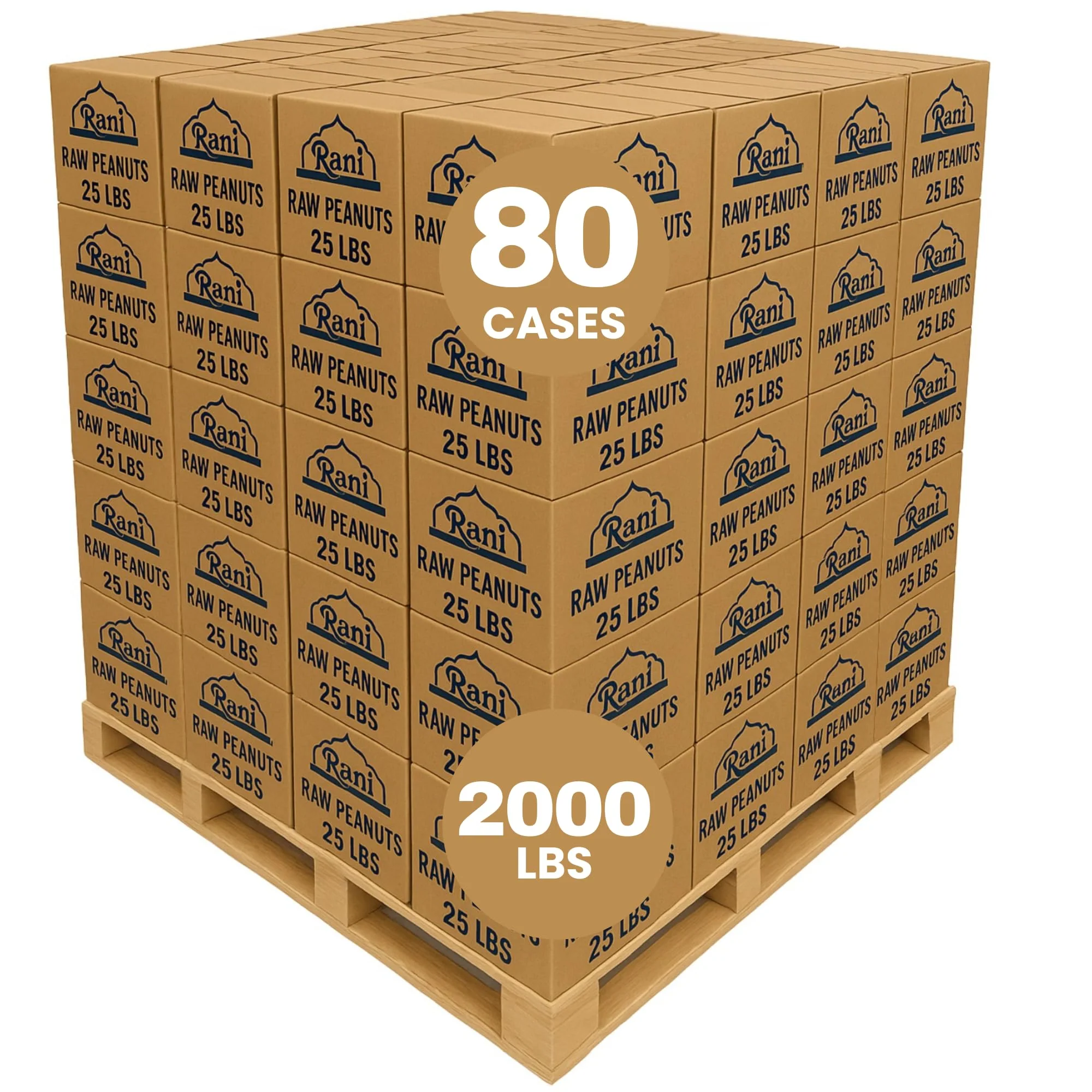 Rani Peanuts, Raw Whole With Skin (uncooked, unsalted) 25lbs (400oz) Bulk Box, 80 cases per Pallet ~ All Natural | Vegan | Gluten Friendly | Fresh Product of USA ~ Spanish Grade Groundnut/Red-skin - Image 7