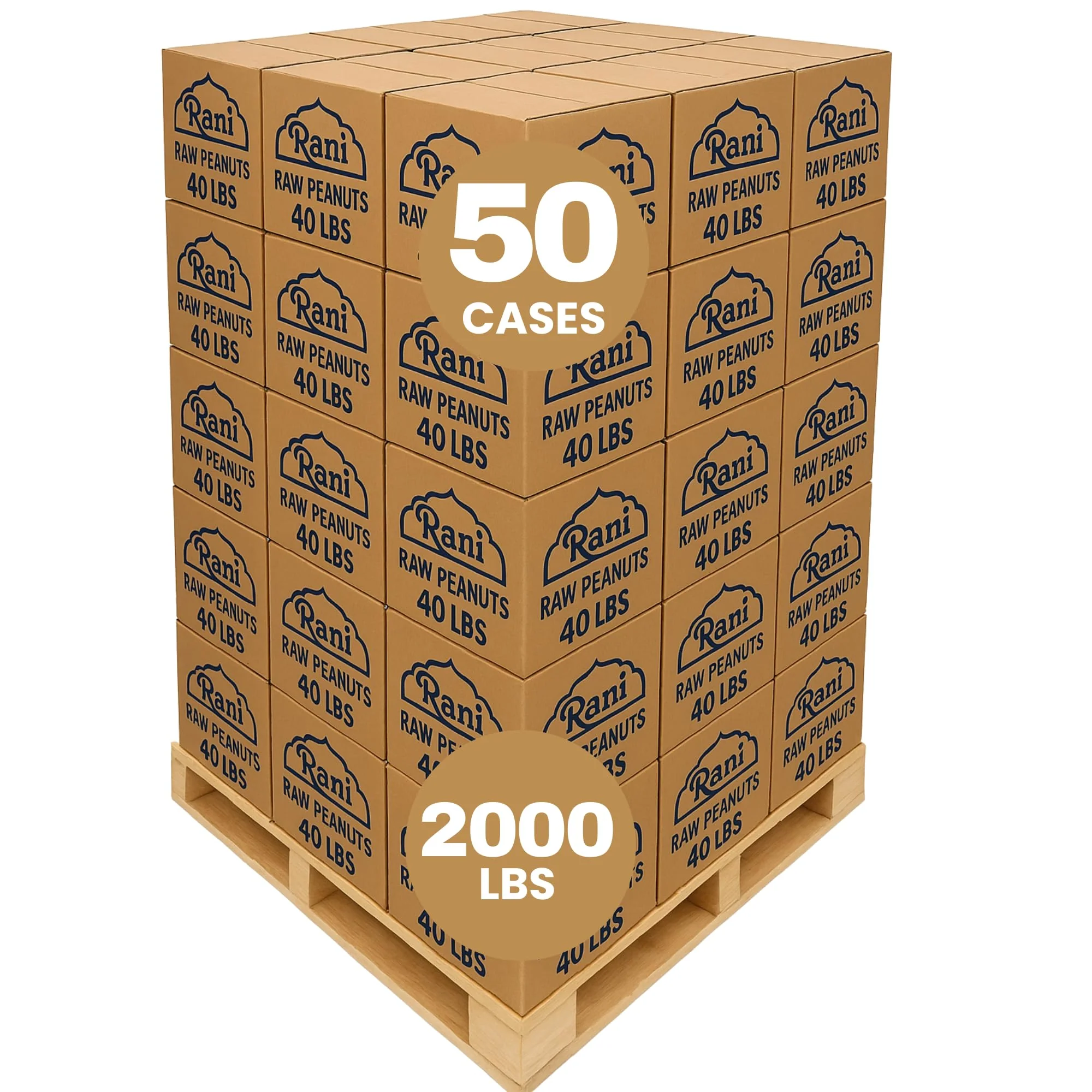 Rani Peanuts, Raw Whole With Skin (uncooked, unsalted) 40lbs (600oz) Bulk Box, 50 cases per Pallet ~ All Natural | Vegan | Gluten Friendly | Fresh Product of USA ~ Spanish Grade Groundnut/Red-skin - Image 7