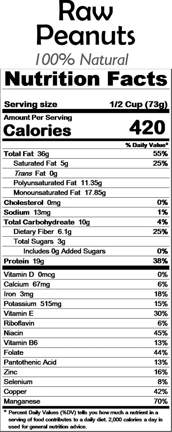 Rani Peanuts, Raw Whole With Skin (uncooked, unsalted) 25lbs (400oz) 11.36g Bulk Box ~ All Natural | Vegan | Gluten Friendly | Fresh Product of USA - Image 5